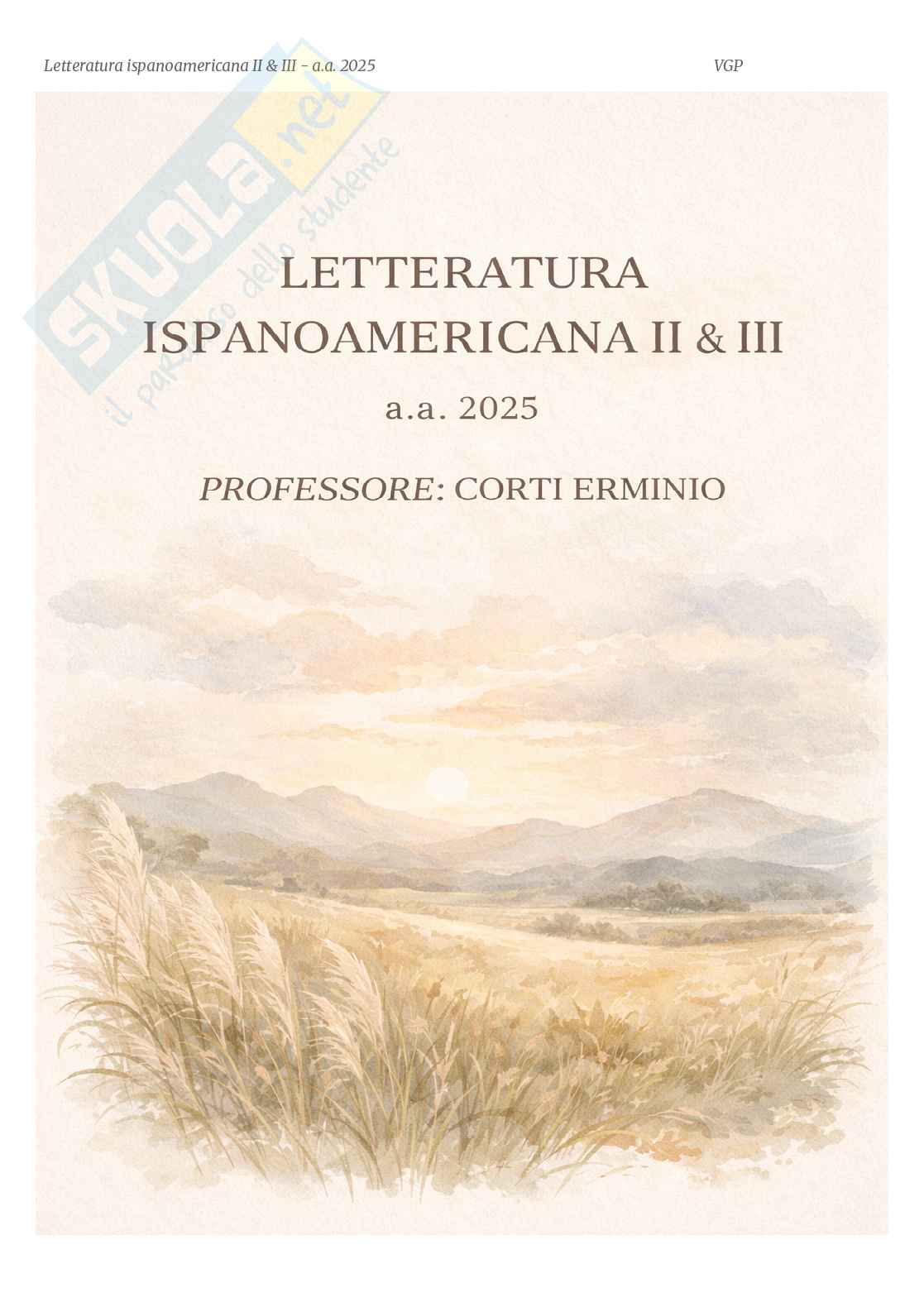 Letteratura ispanoamericana  Pag. 1