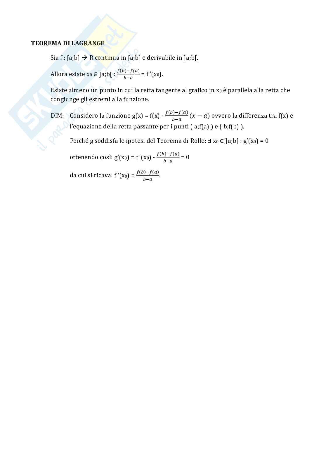 Teoremi vari di Analisi Matematica I con dimostrazione Pag. 6