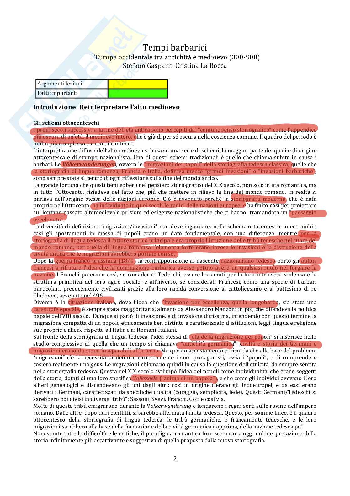 Tempi Barbarici e l'Europa occidentale Pag. 2