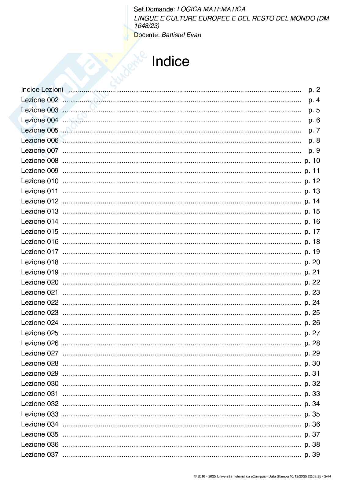 Paniere esame Logica matematica Pag. 2
