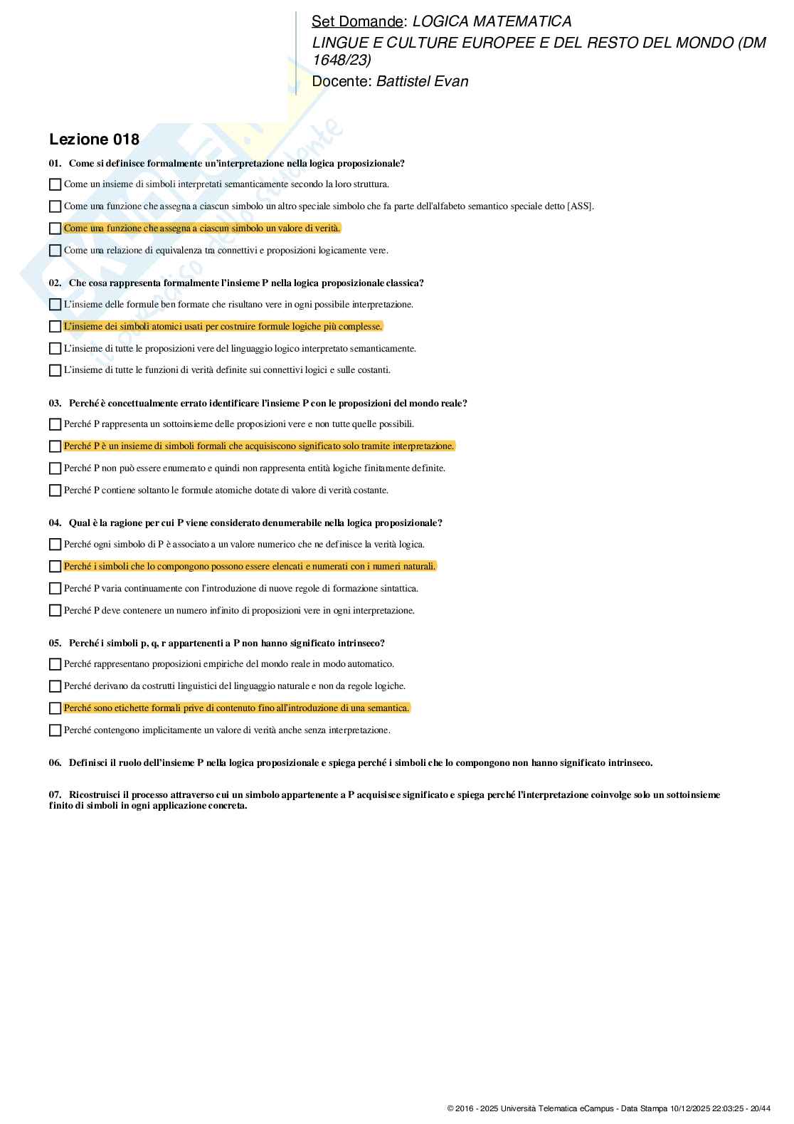 Paniere esame Logica matematica Pag. 21