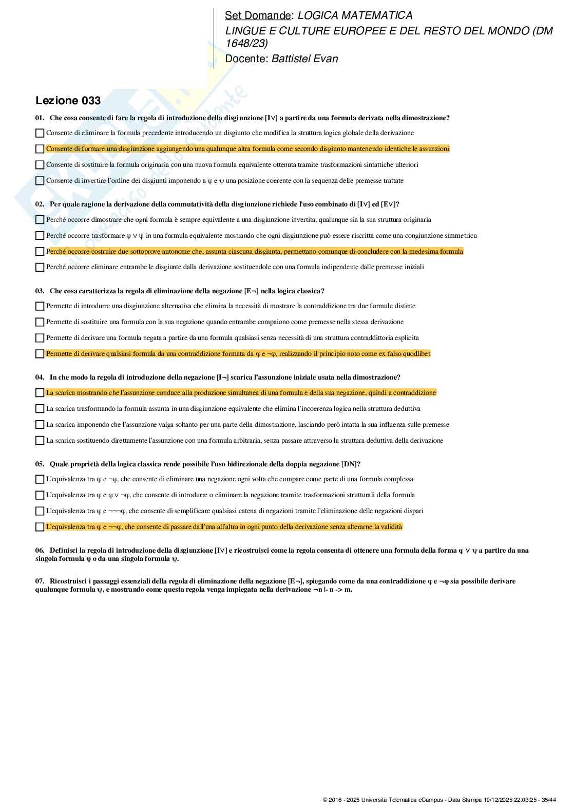Paniere esame Logica matematica Pag. 36