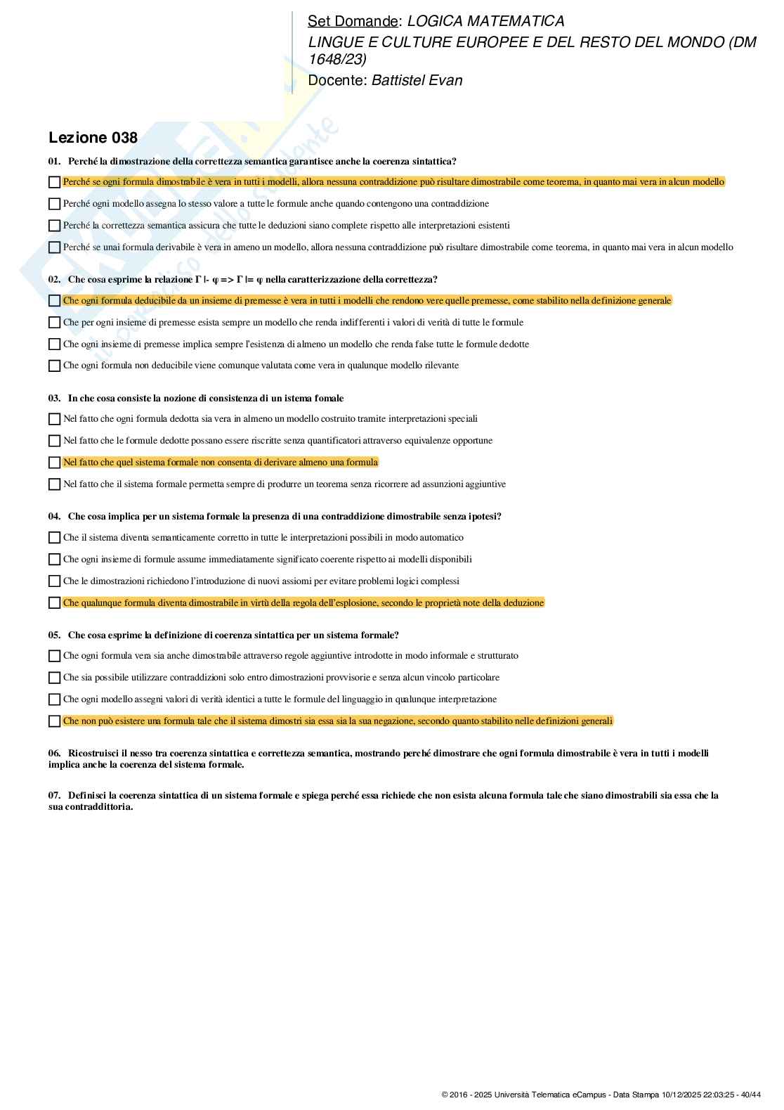 Paniere esame Logica matematica Pag. 41
