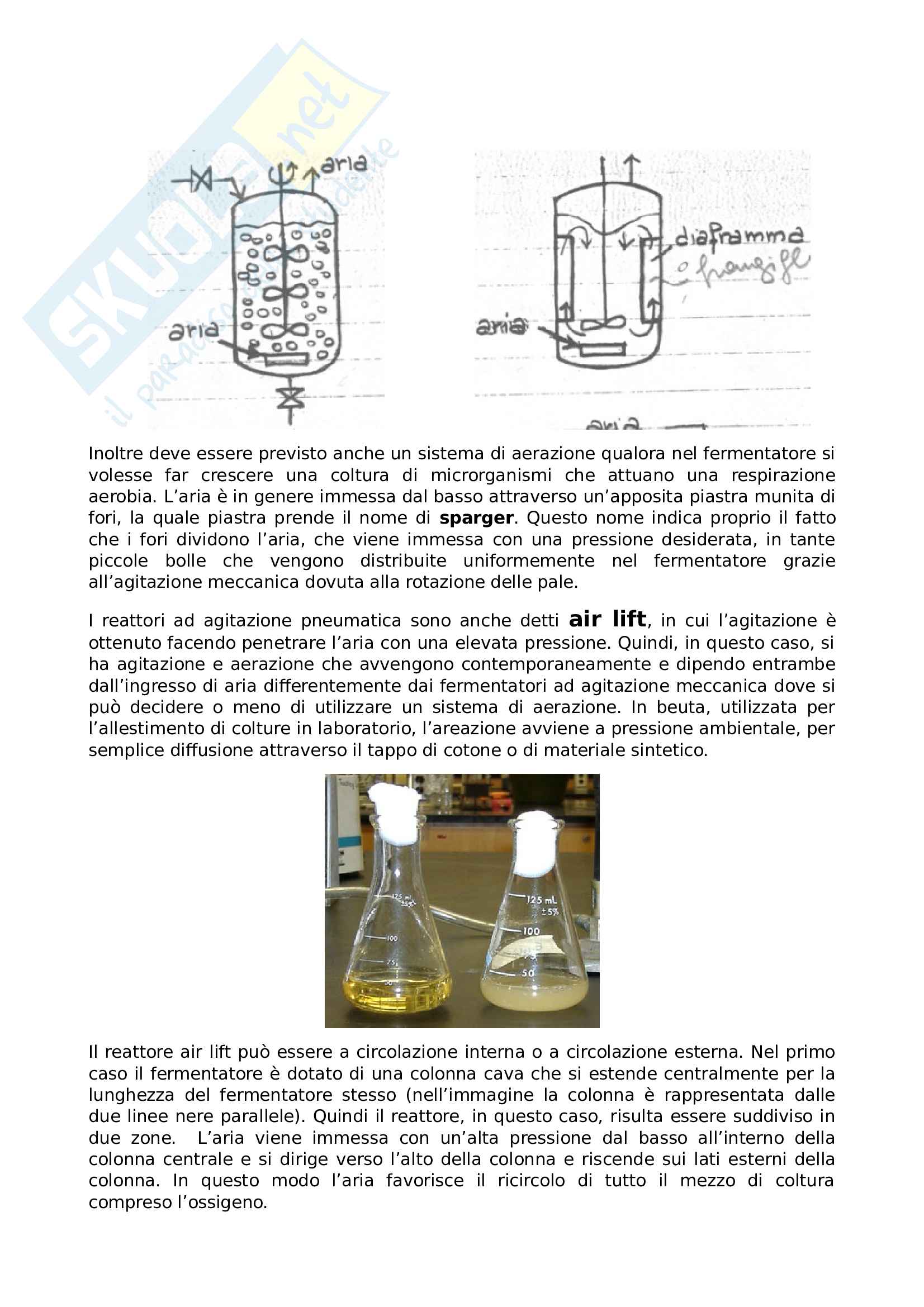 11 tipi di colture e fermentatori + parametri di fermentazione + sistemi di agitazione e aerazione Pag. 11