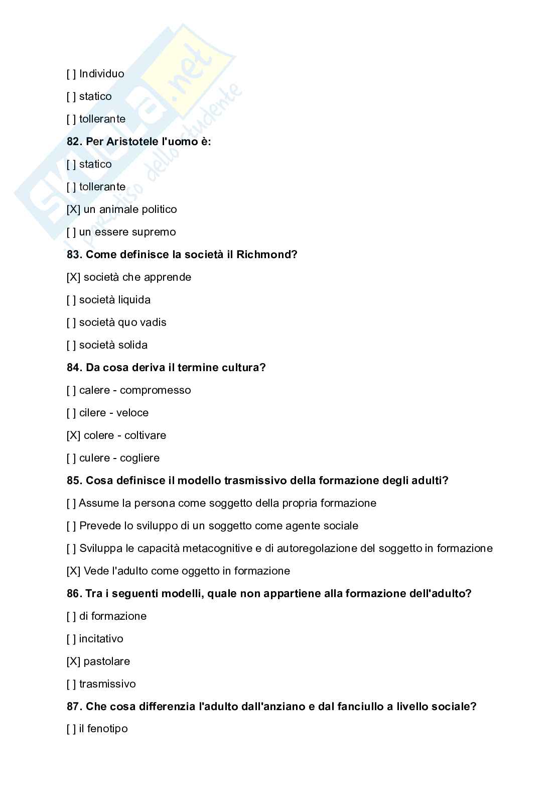 Paniere esame Educazione permanente degli adulti Pag. 16