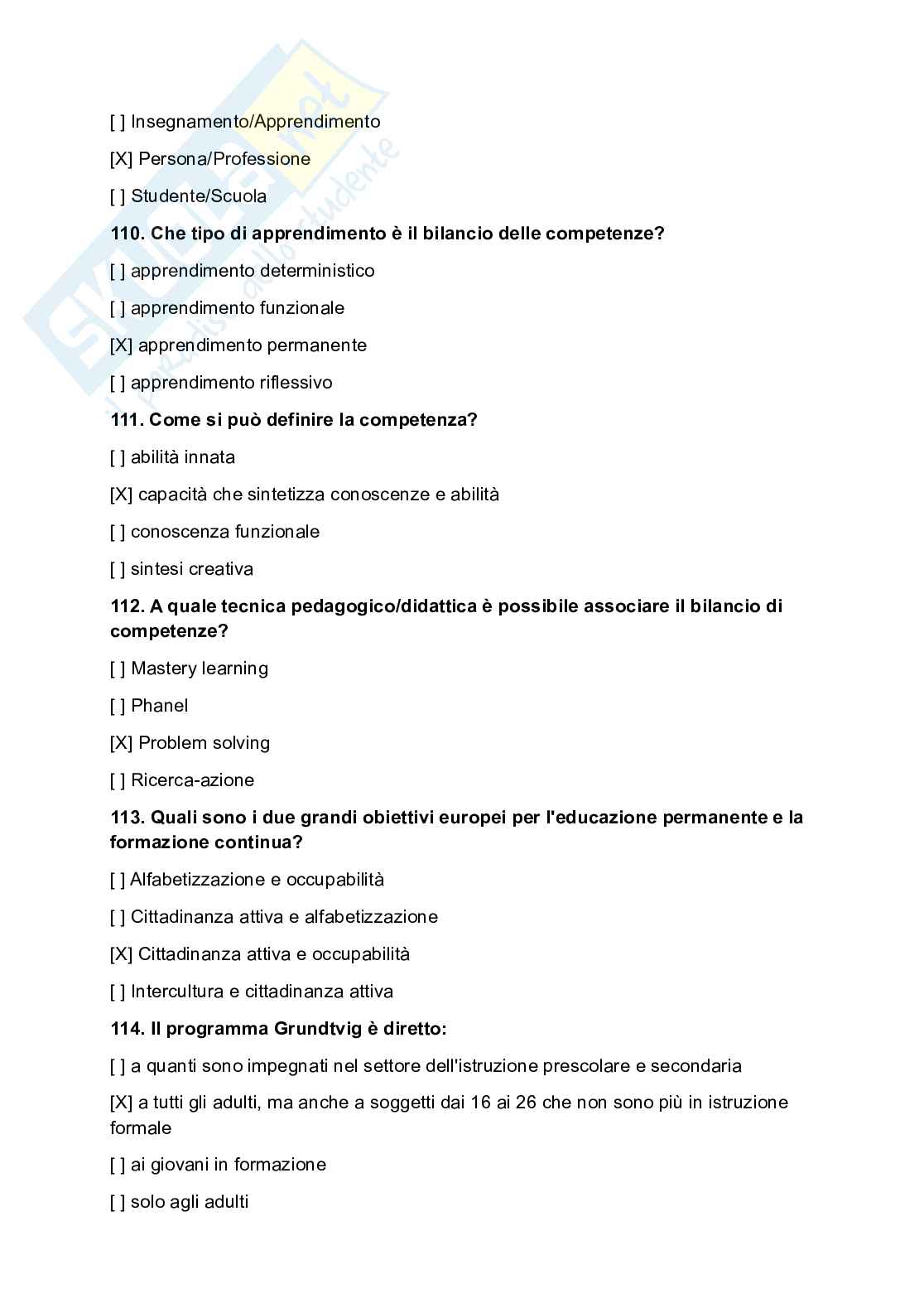 Paniere esame Educazione permanente degli adulti Pag. 21