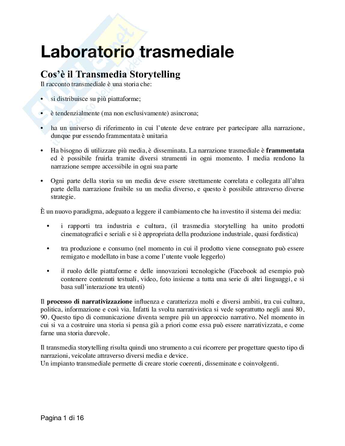 Laboratorio di design transmediale Pag. 1