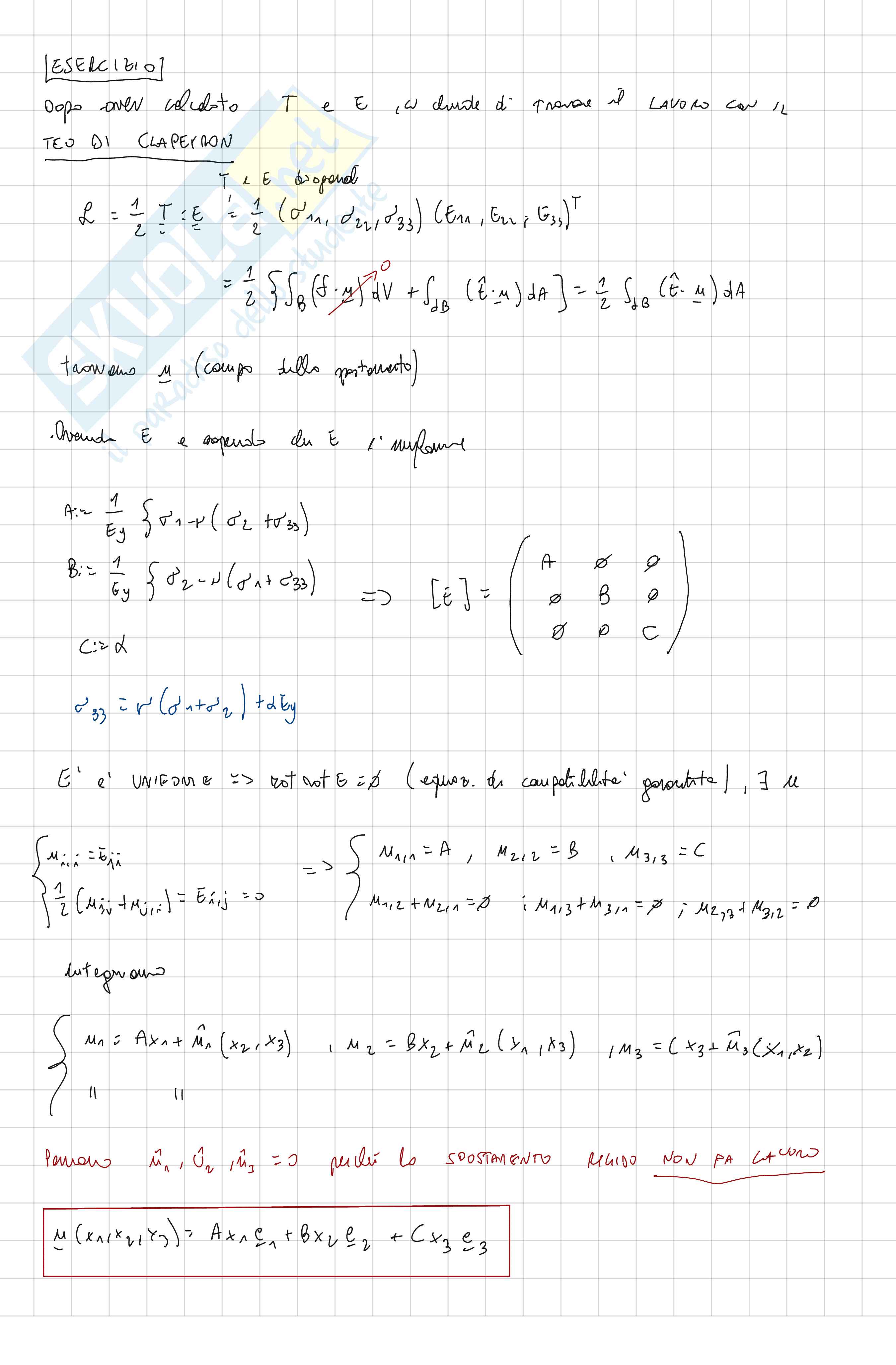 Esercizi di Meccanica dei solidi sulla teoria lineare dell’elasticità tridimensionale Pag. 11