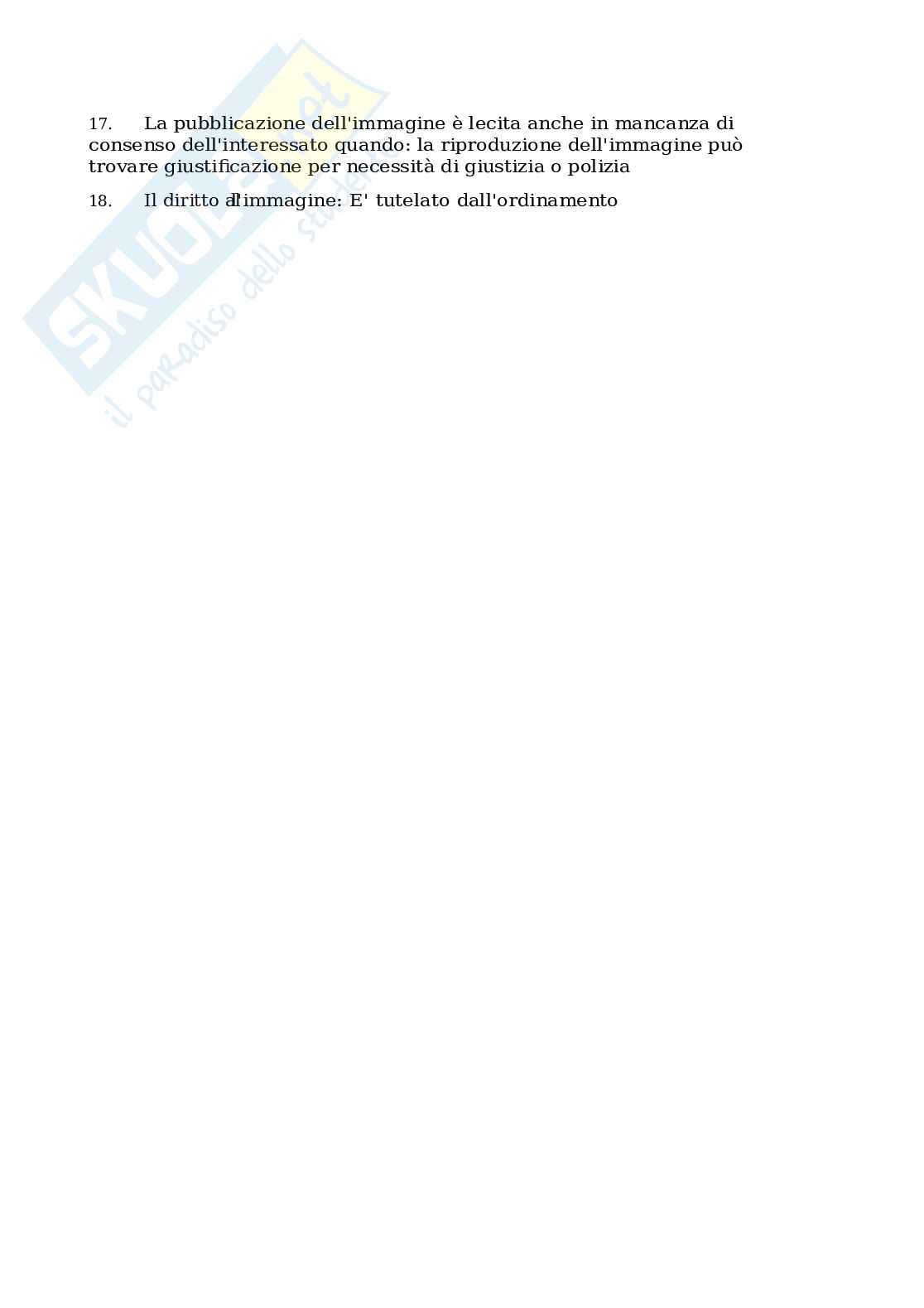 Domande e risposte Eipass Informatica giuridica - Modulo 1: Nuove tecnologie e tutela della personalità  Pag. 2
