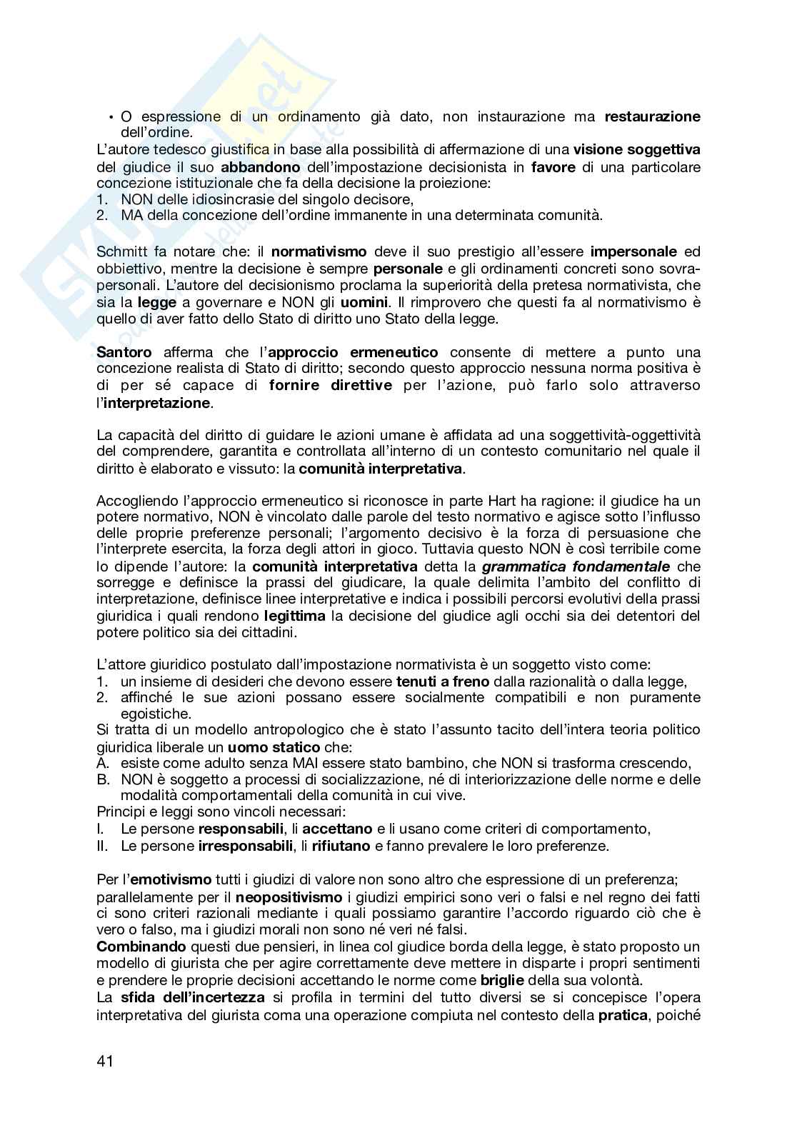 Riassunto esame Filosofia del Diritto, Prof. Re Lucia, libro consigliato Diritto e Diritti: lo Stato di diritto nell’era della globalizzazione, Santoro Pag. 41