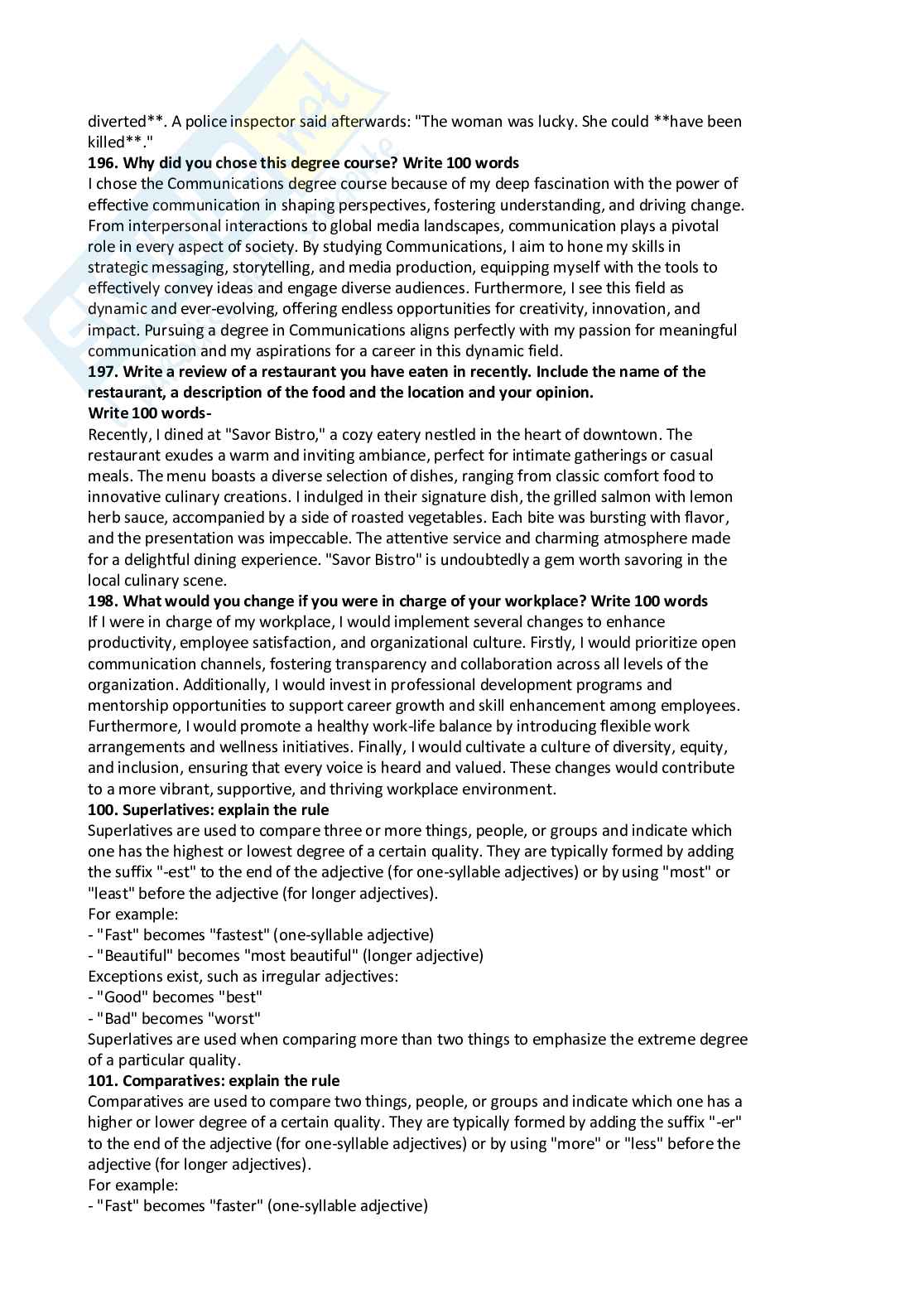 Paniere Lingua inglese - Risposte aperte - aggiornato (2026) Pag. 11