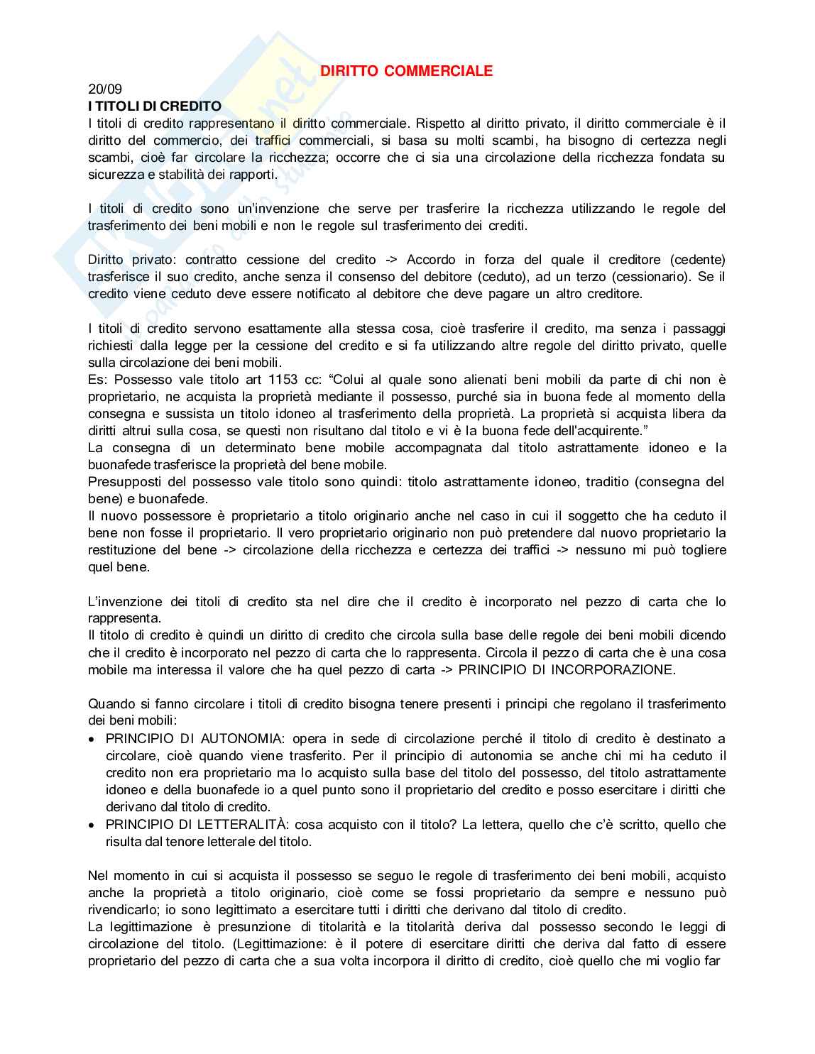 Istituzioni di Diritto commerciale – Appunti completi di lezione  Pag. 2