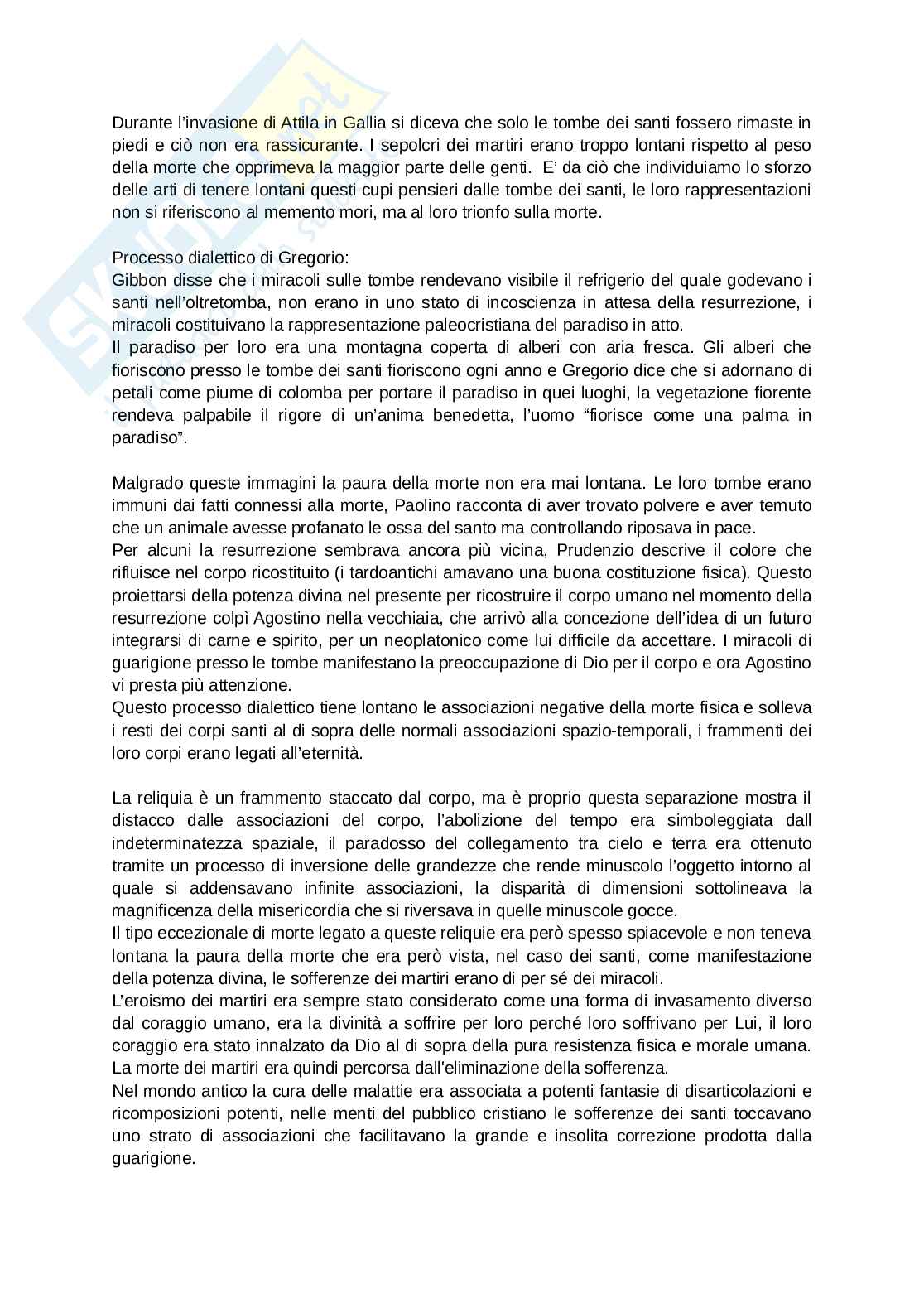 Riassunto esame Storia medievale, Prof. D'arcangelo Potito, libro consigliato Il culto dei santi, Brown Pag. 11