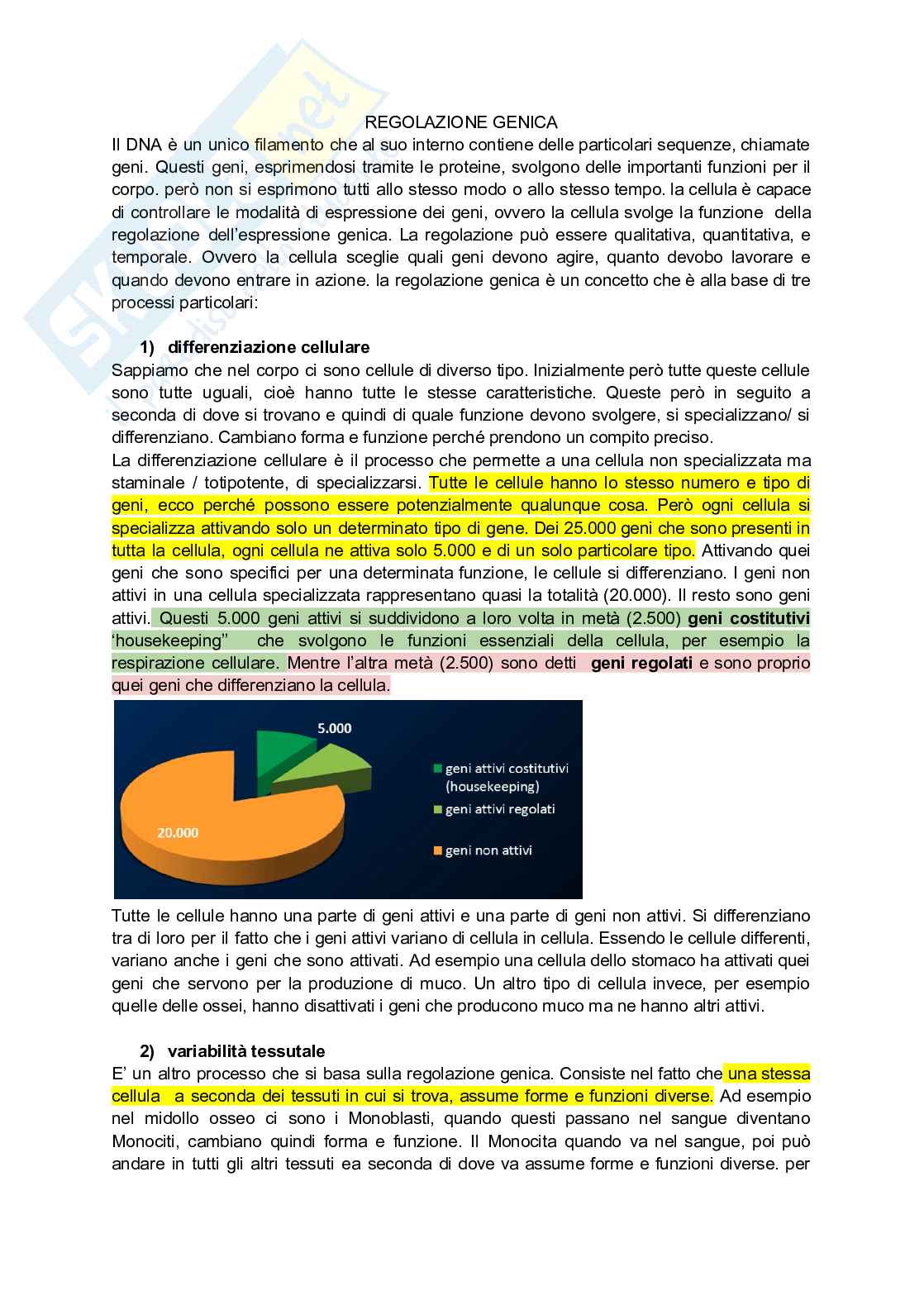 Regolazione genica Pag. 1
