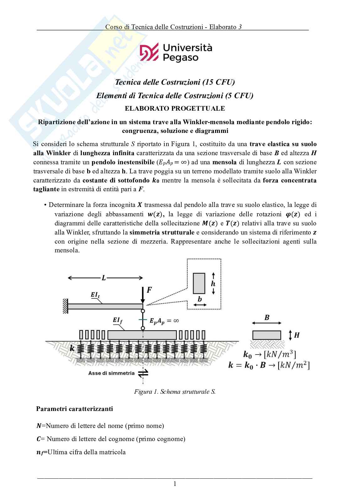 Elementi di tecnica delle costruzioni – Elaborato 2 superato e corretto Pag. 1