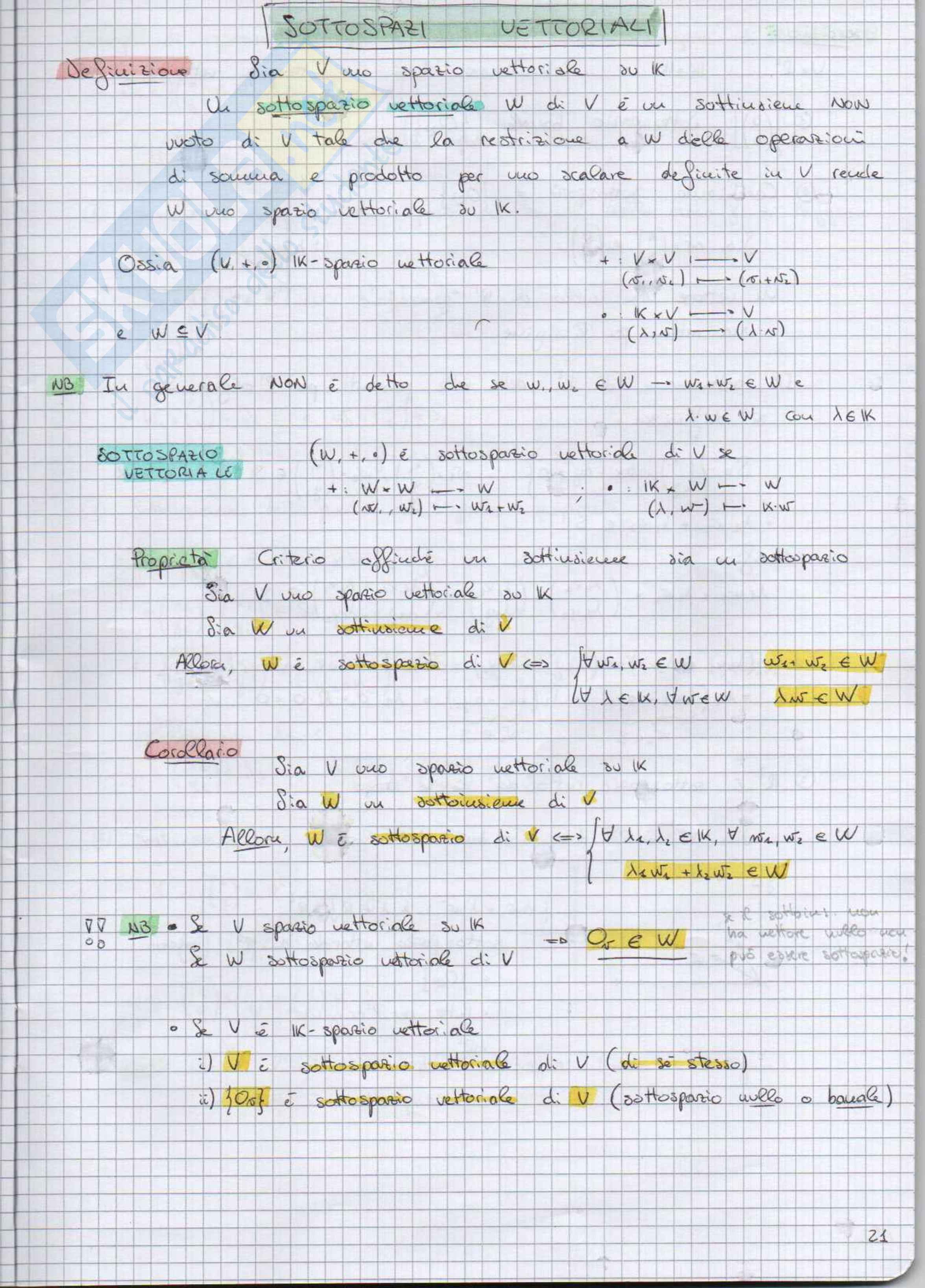 Appunti Algebra Lineare e Geometria Pag. 21