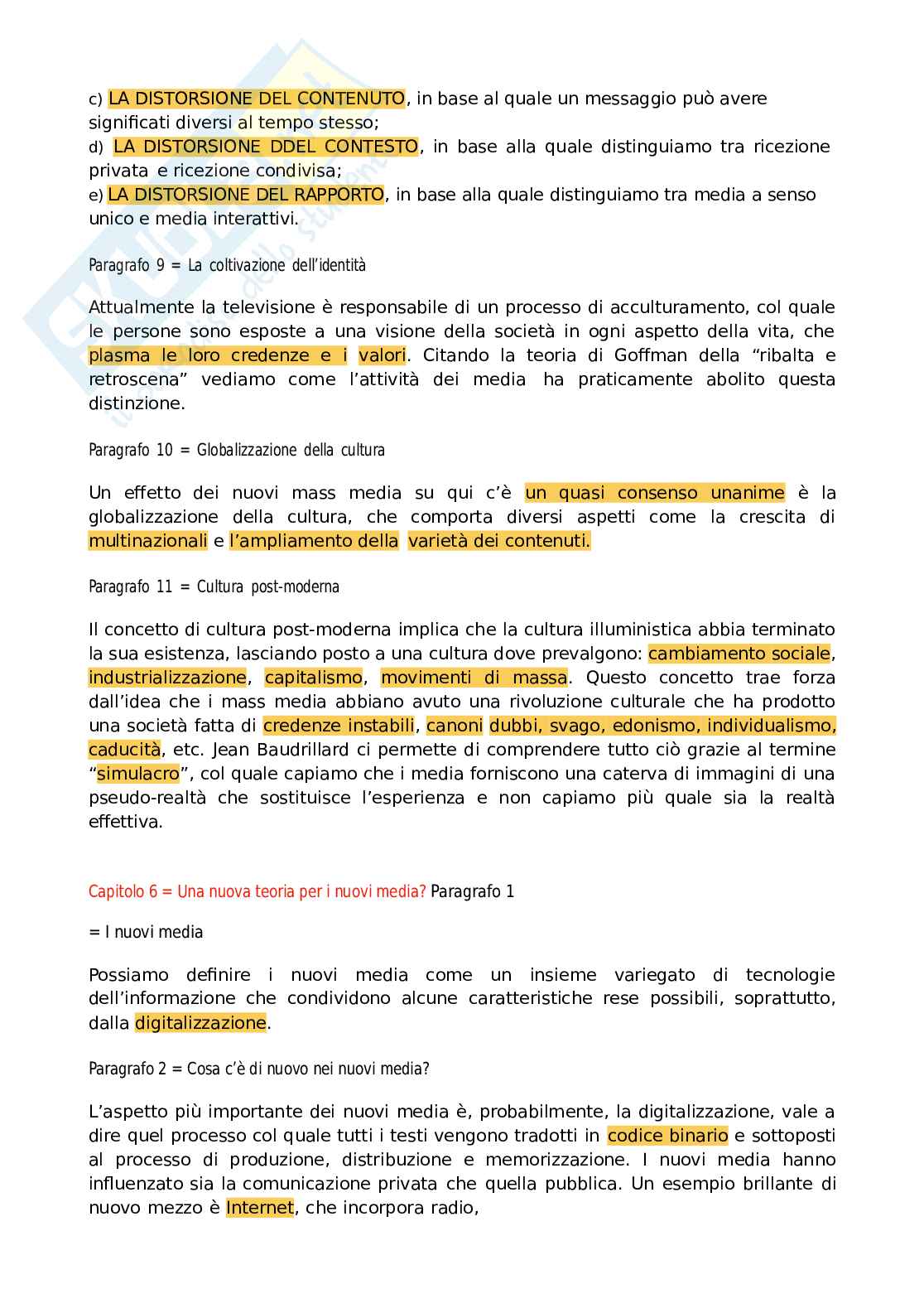 Riassunto esame Sociologia della comunicazione e dei media, Prof. Luchetti Lia, libro consigliato Sociologia della comunicazione e dei media, Luchetti Pag. 11