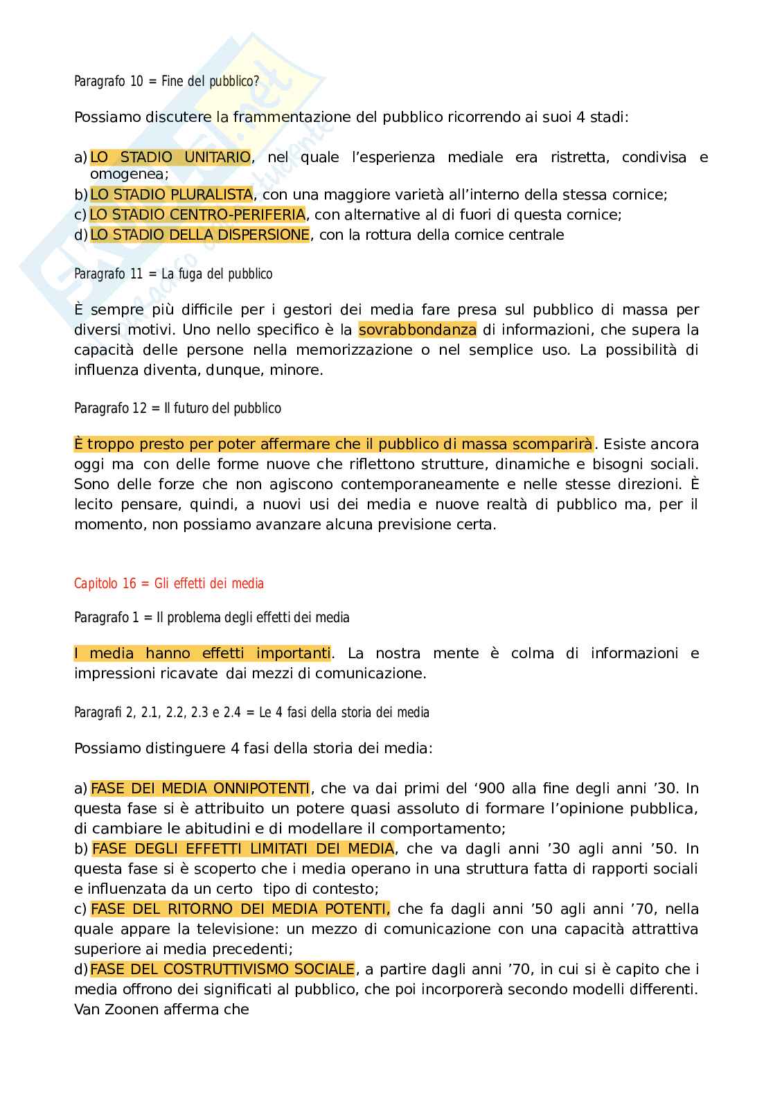 Riassunto esame Sociologia della comunicazione e dei media, Prof. Luchetti Lia, libro consigliato Sociologia della comunicazione e dei media, Luchetti Pag. 16