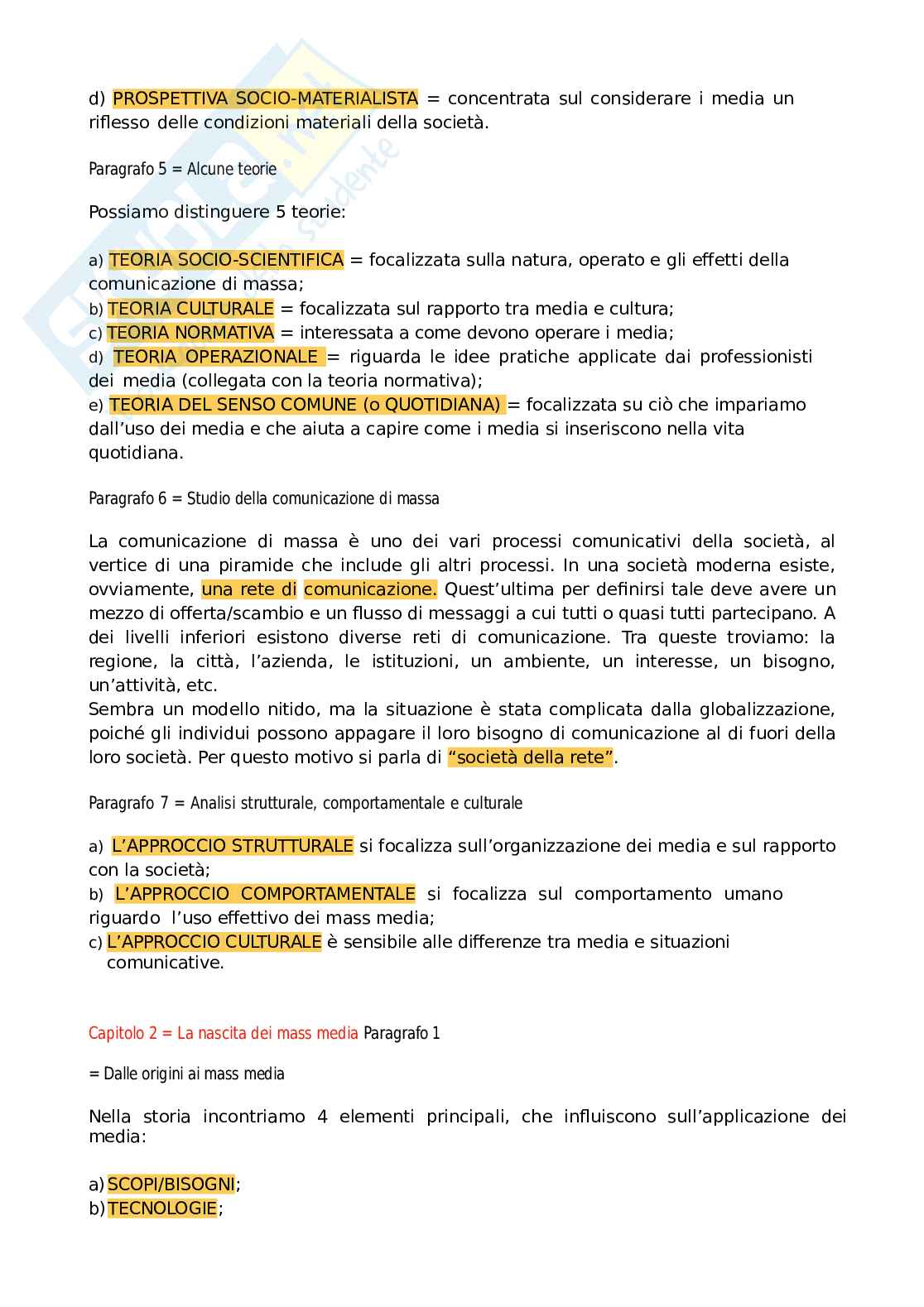 Riassunto esame Sociologia della comunicazione e dei media, Prof. Luchetti Lia, libro consigliato Sociologia della comunicazione e dei media, Luchetti Pag. 2