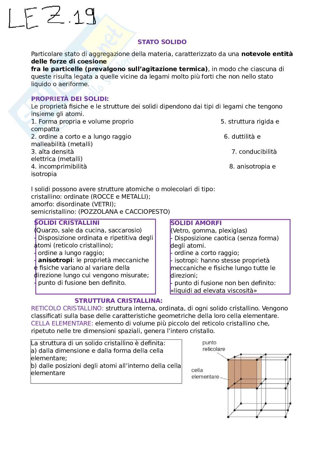 Lezione di Chimica sullo stato solido  Pag. 1