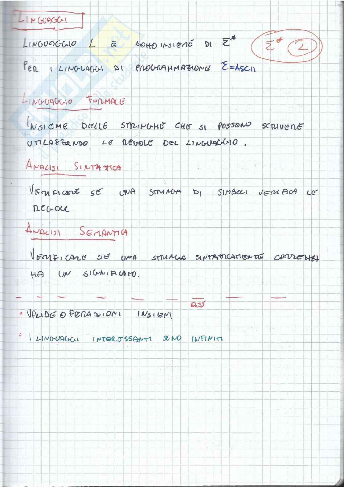 Riassunto esame Fondamenti d'informatica 2, Prof. Spaccamela Alberto, libro consigliato Dispense Docente, Spaccamela Pag. 21