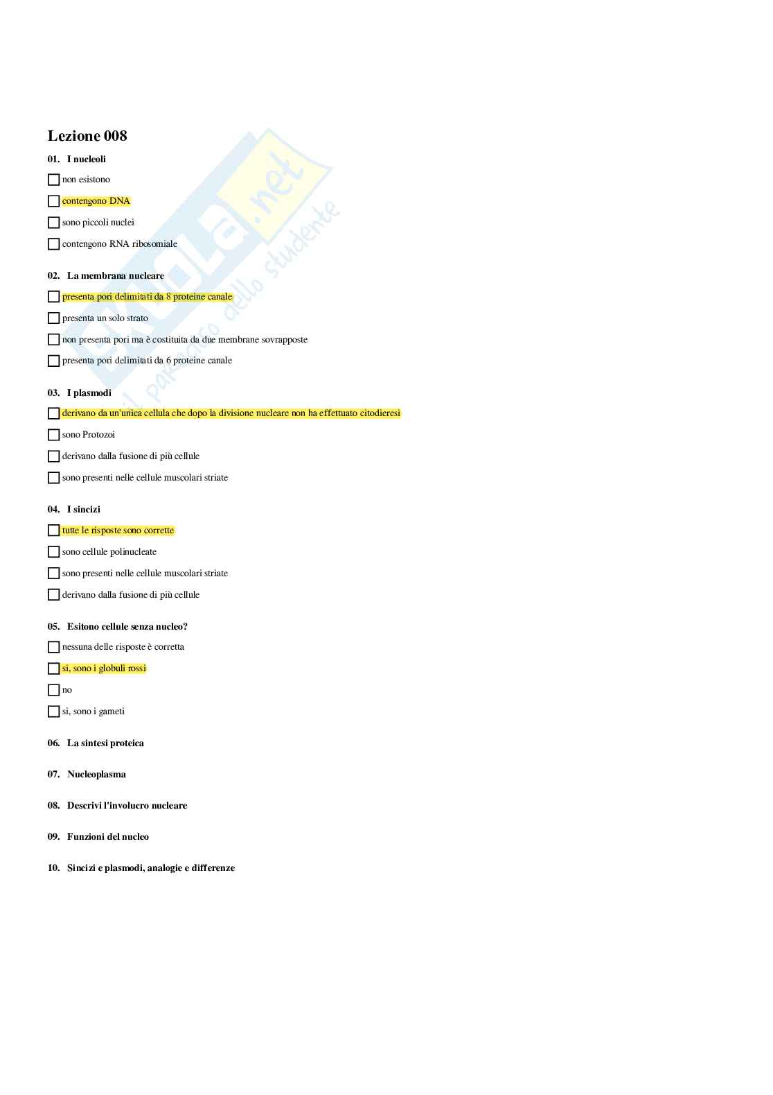 Paniere Zoologia - Risposte multiple - aggiornato (2026) Pag. 11