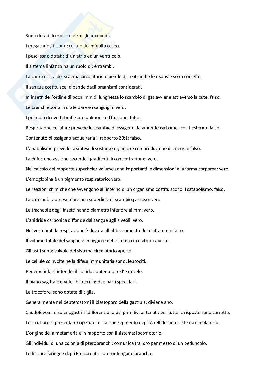 Paniere Zoologia - Risposte multiple - aggiornato (2026) Pag. 76