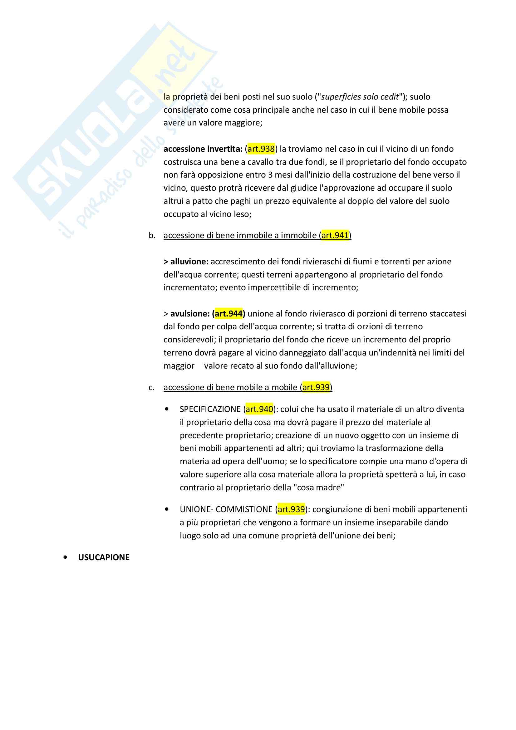 Proprietà e diritti reali di godimento, Diritto privato Pag. 31