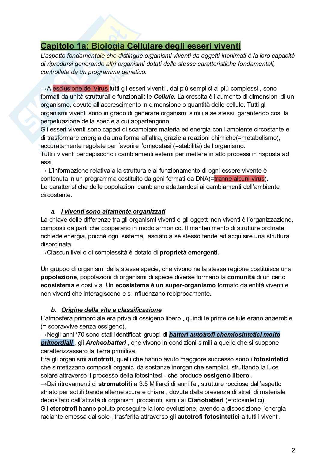 Riassunto esame Biologia, Prof. Siculella Luisa, libro consigliato Biologia e genetica , Edises Pag. 2