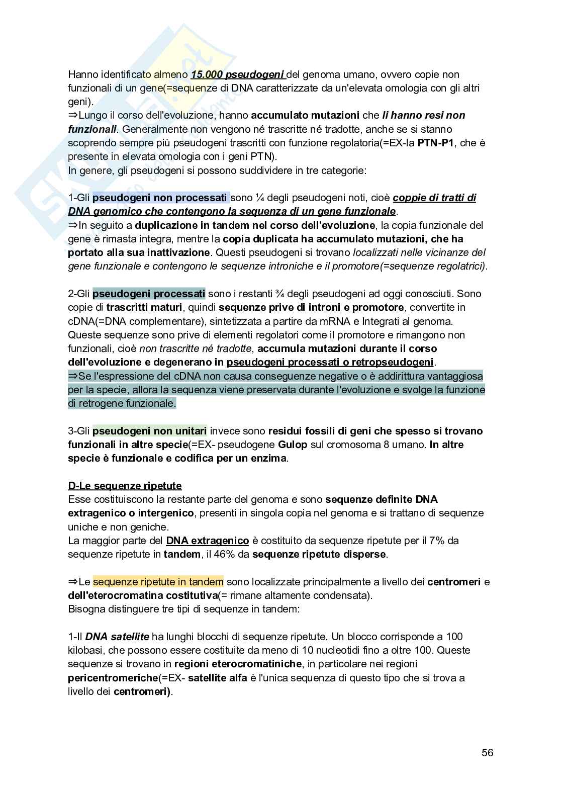 Riassunto esame Biologia, Prof. Siculella Luisa, libro consigliato Biologia e genetica , Edises Pag. 56
