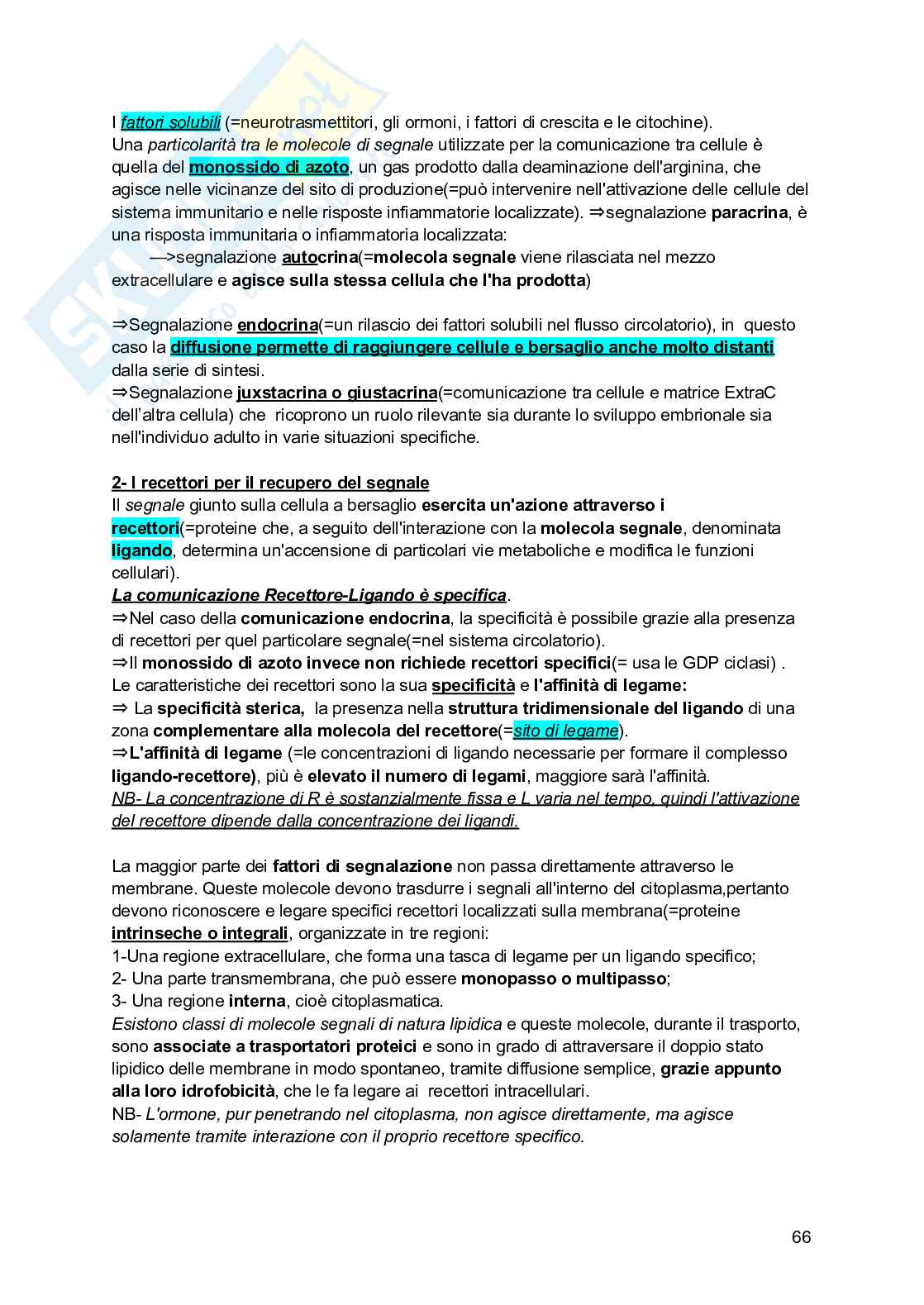 Riassunto esame Biologia, Prof. Siculella Luisa, libro consigliato Biologia e genetica , Edises Pag. 66