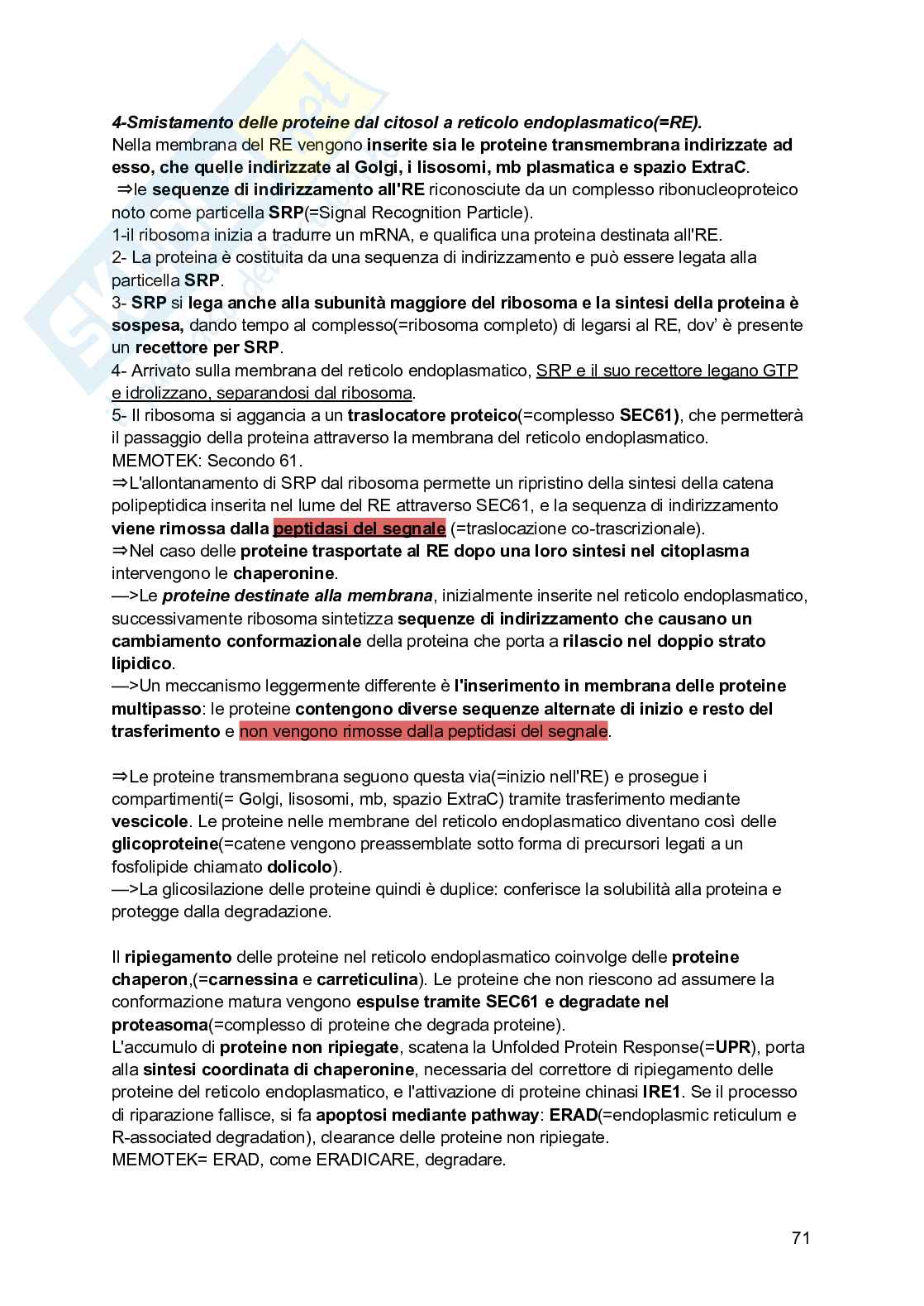 Riassunto esame Biologia, Prof. Siculella Luisa, libro consigliato Biologia e genetica , Edises Pag. 71