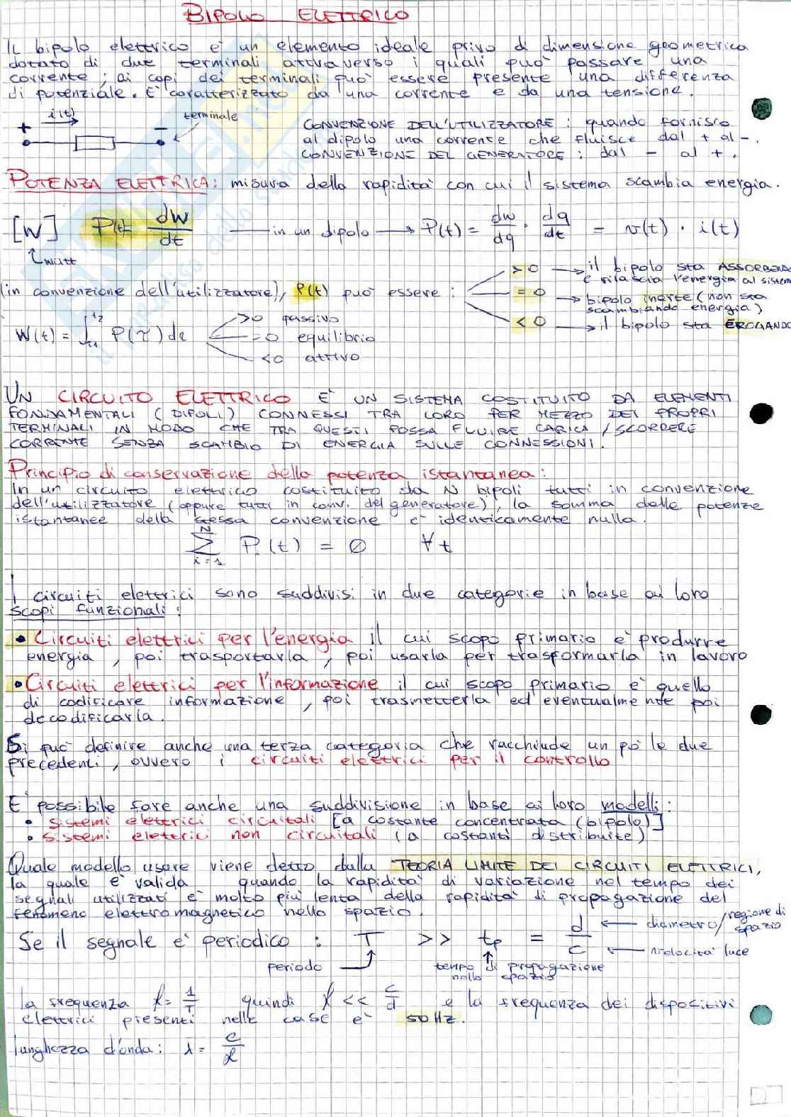 Teoria dei circuiti - Appunti + Formulario essenziale Pag. 2