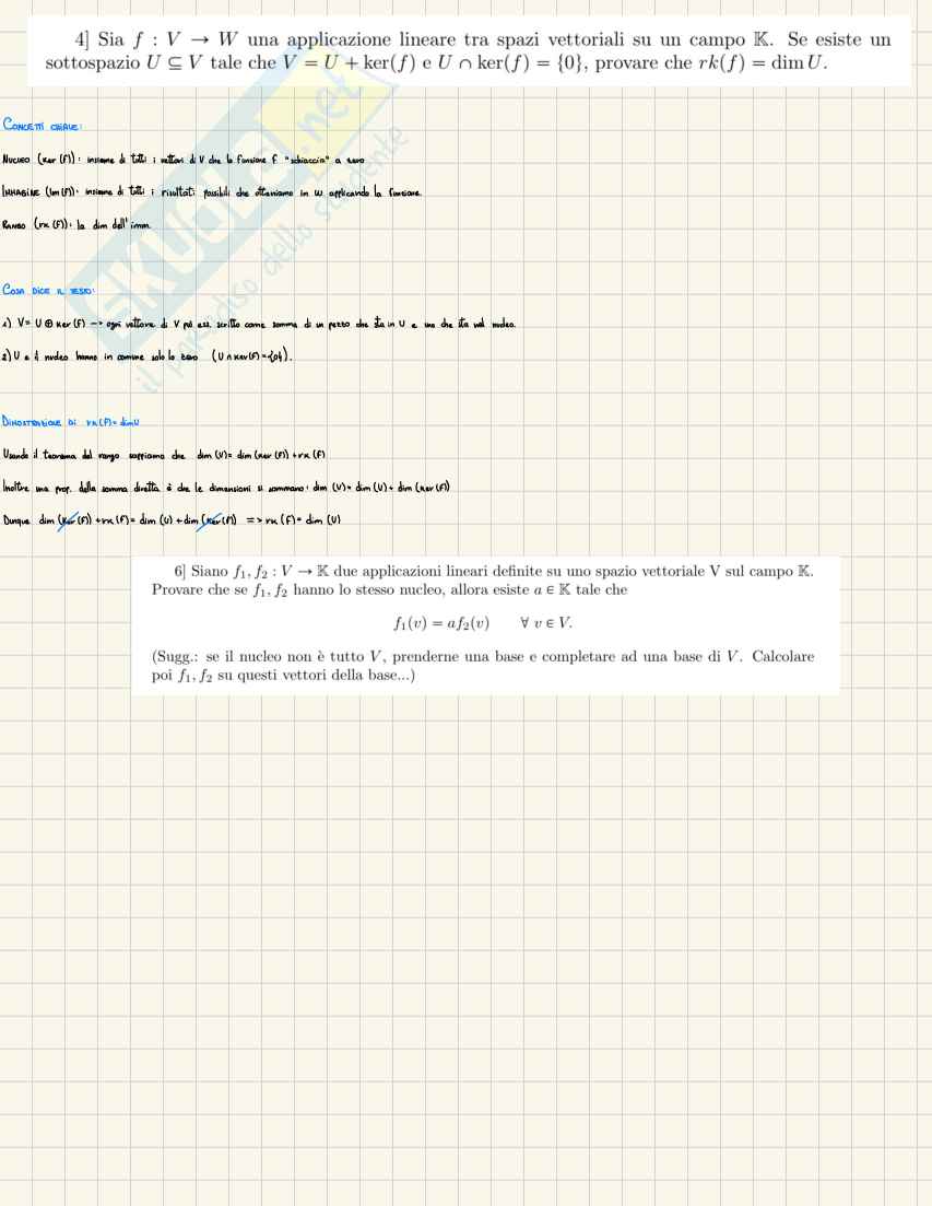 Geometria e algebra lineare: esercizi su spazi vettoriali, basi e verifica di sottospazi Pag. 2