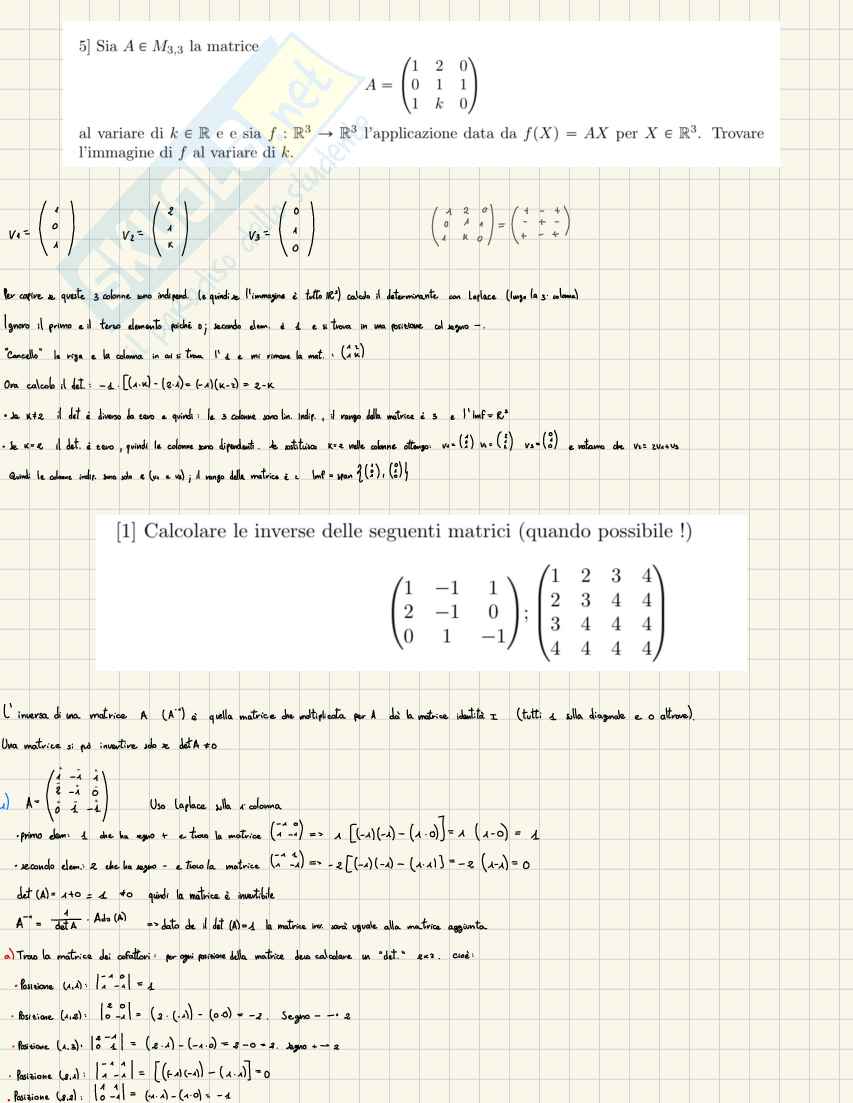 Geometria e algebra lineare: esercizi su spazi vettoriali, basi e verifica di sottospazi Pag. 6