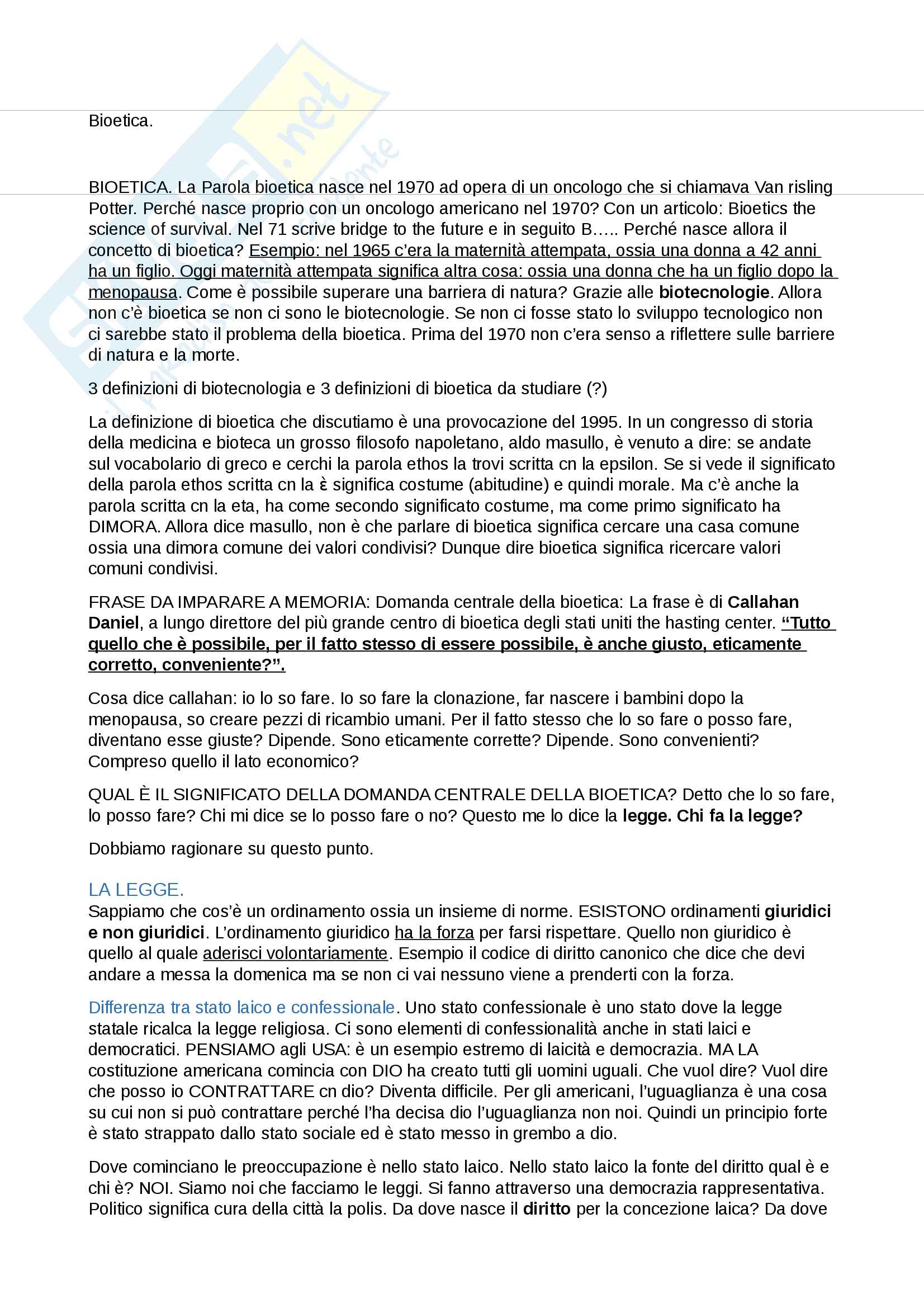 Appunti Bioetica Pag. 1