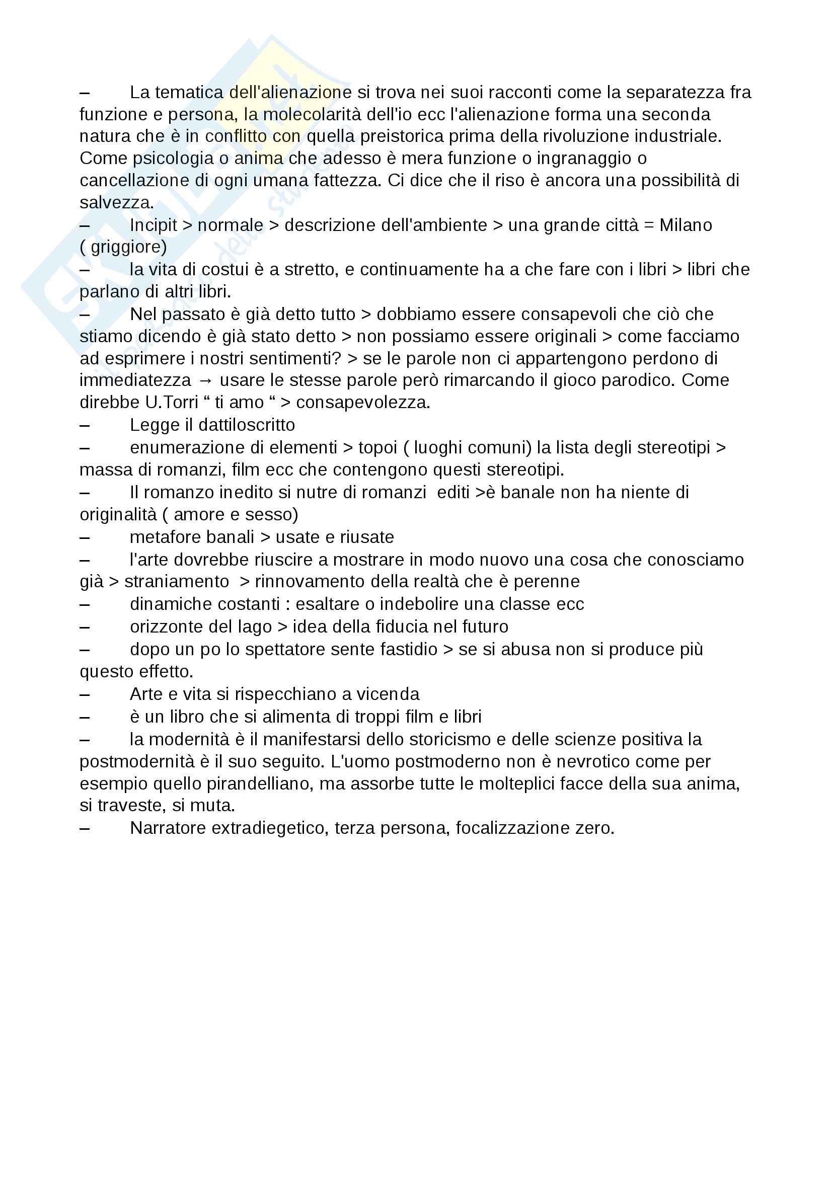 Riassunto esame Letteratura italiana contemporanea, prof. Bardini, libro consigliato Racconti italiani del Novecento, Siciliano Pag. 26