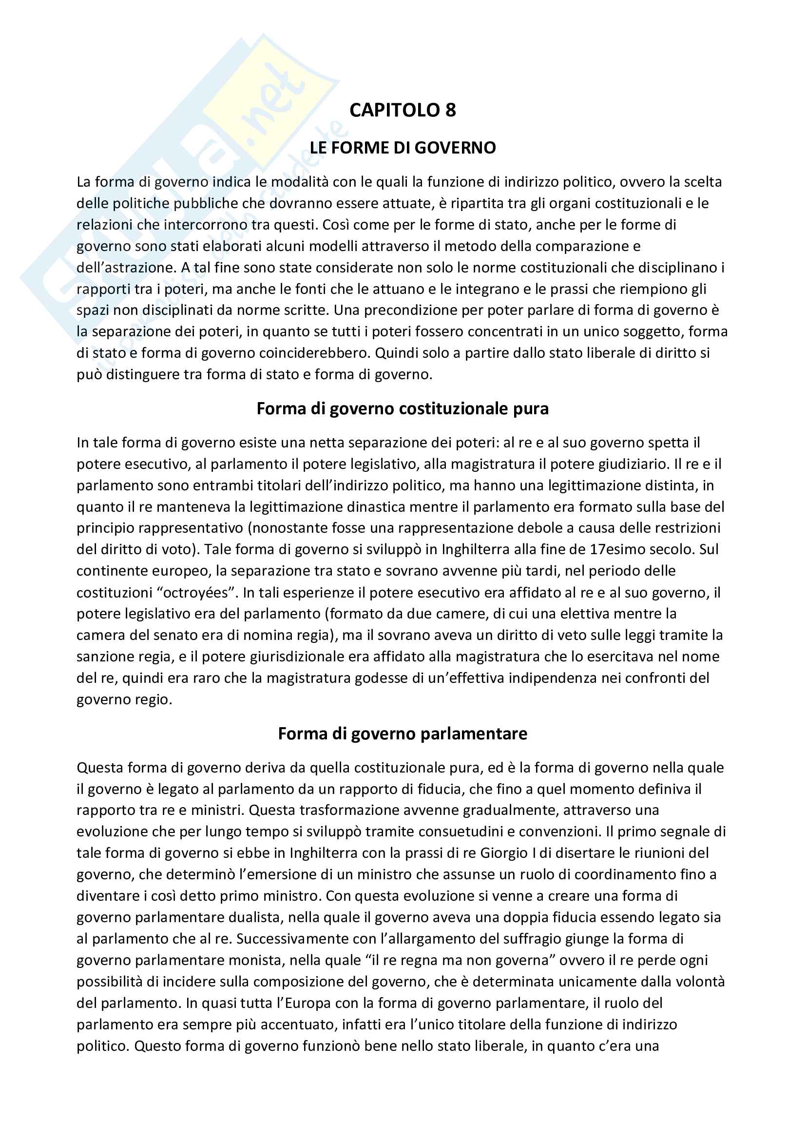 Le forme di governo Pag. 1