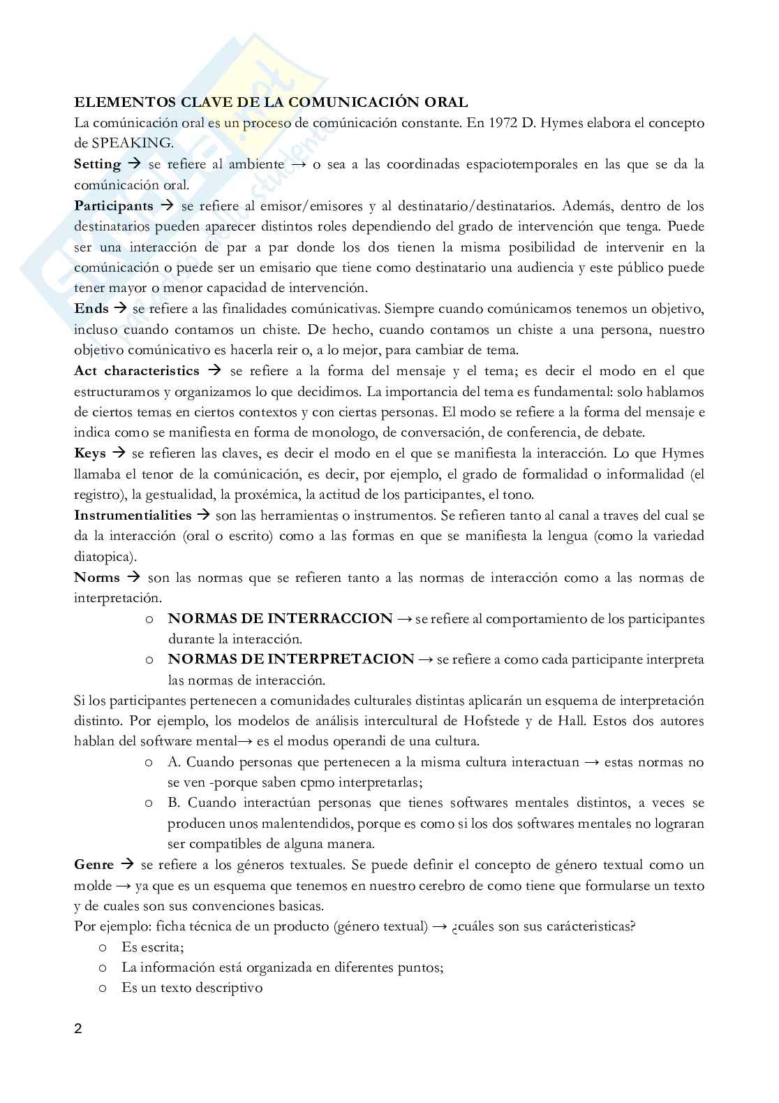 Appunti Strategie comunicative e negoziali della lingua spagnola Pag. 2