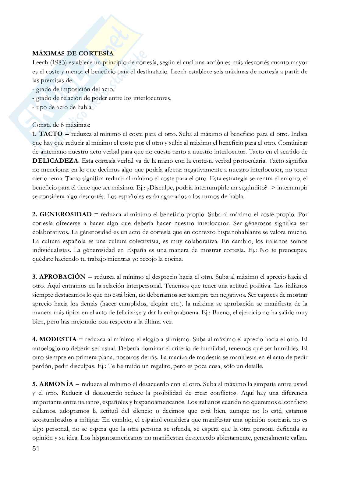Appunti Strategie comunicative e negoziali della lingua spagnola Pag. 51