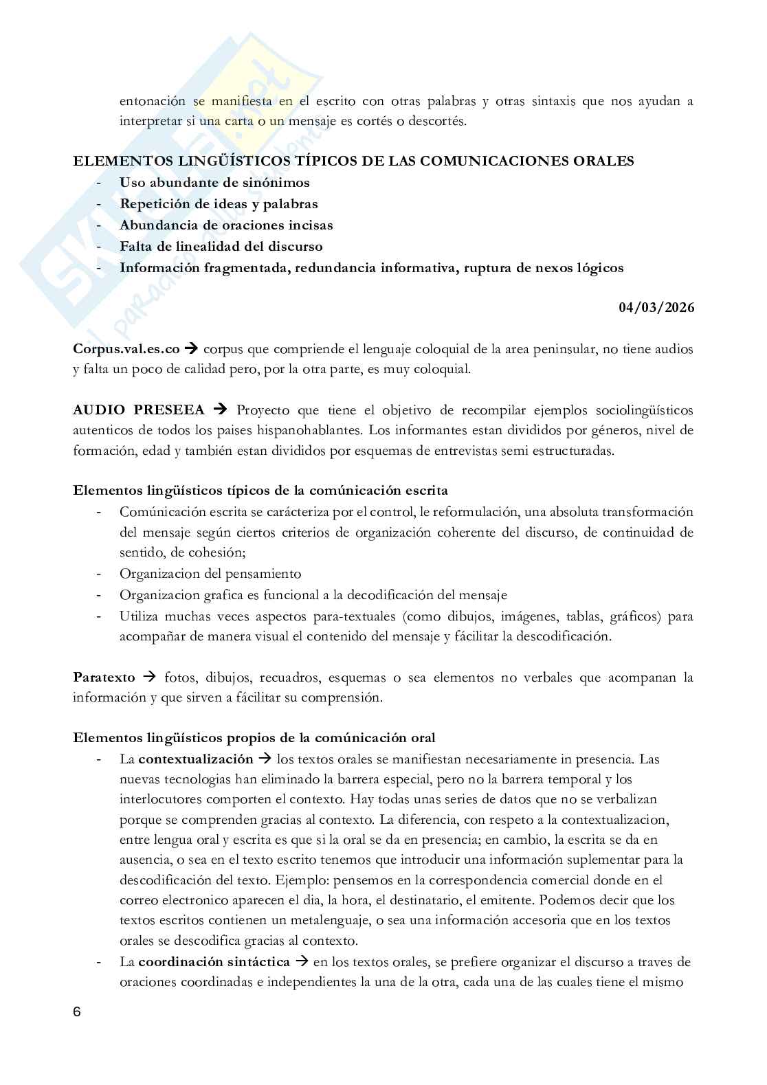 Appunti Strategie comunicative e negoziali della lingua spagnola Pag. 6