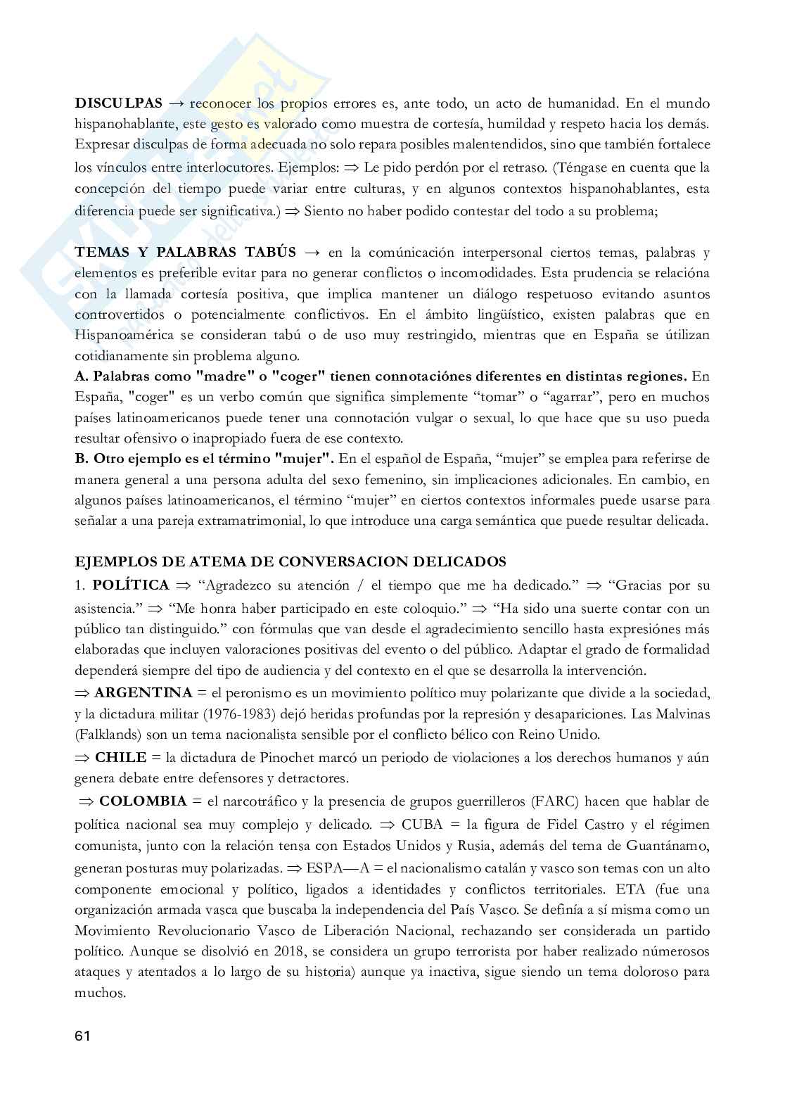 Appunti Strategie comunicative e negoziali della lingua spagnola Pag. 61