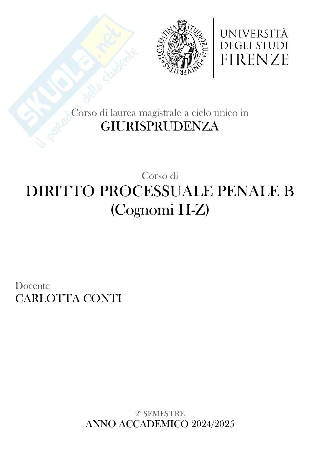 Riassunto esame Diritto processuale penale, Prof. Conti Carlotta, libro consigliato Manuale di procedura penale (modulo B), Tonini, Conti Pag. 1