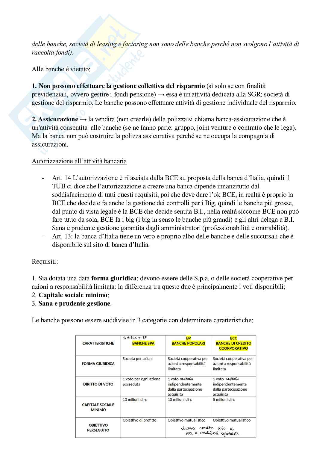 Economia e gestione della banca Pag. 11