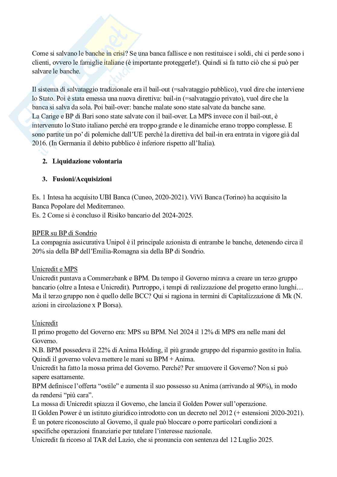 Economia e gestione della banca Pag. 2