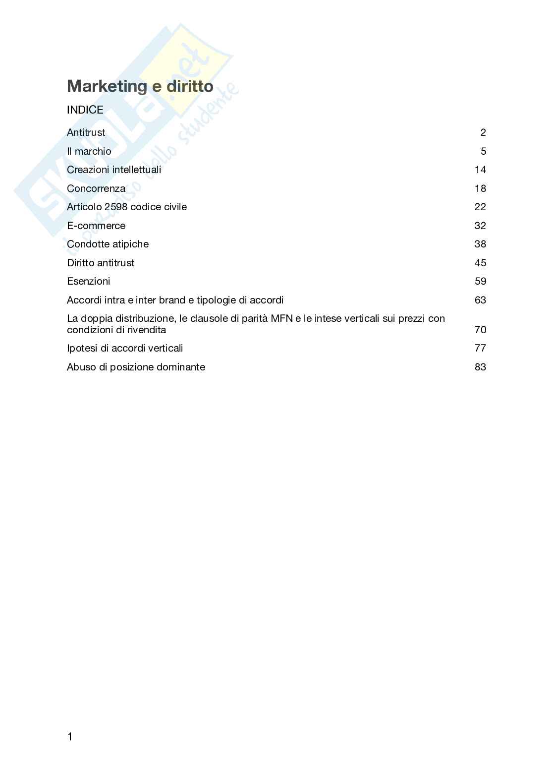 Appunti lezioni Marketing e diritto (parte due) Pag. 1