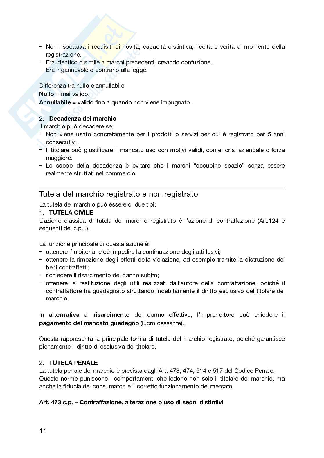 Appunti lezioni Marketing e diritto (parte due) Pag. 11