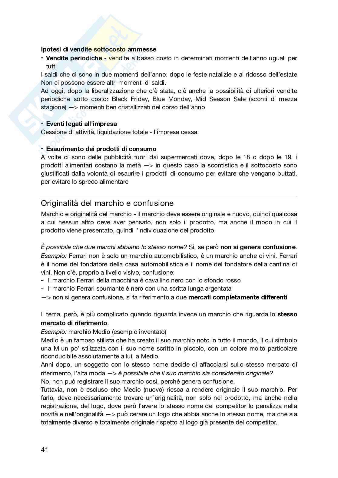 Appunti lezioni Marketing e diritto (parte due) Pag. 41