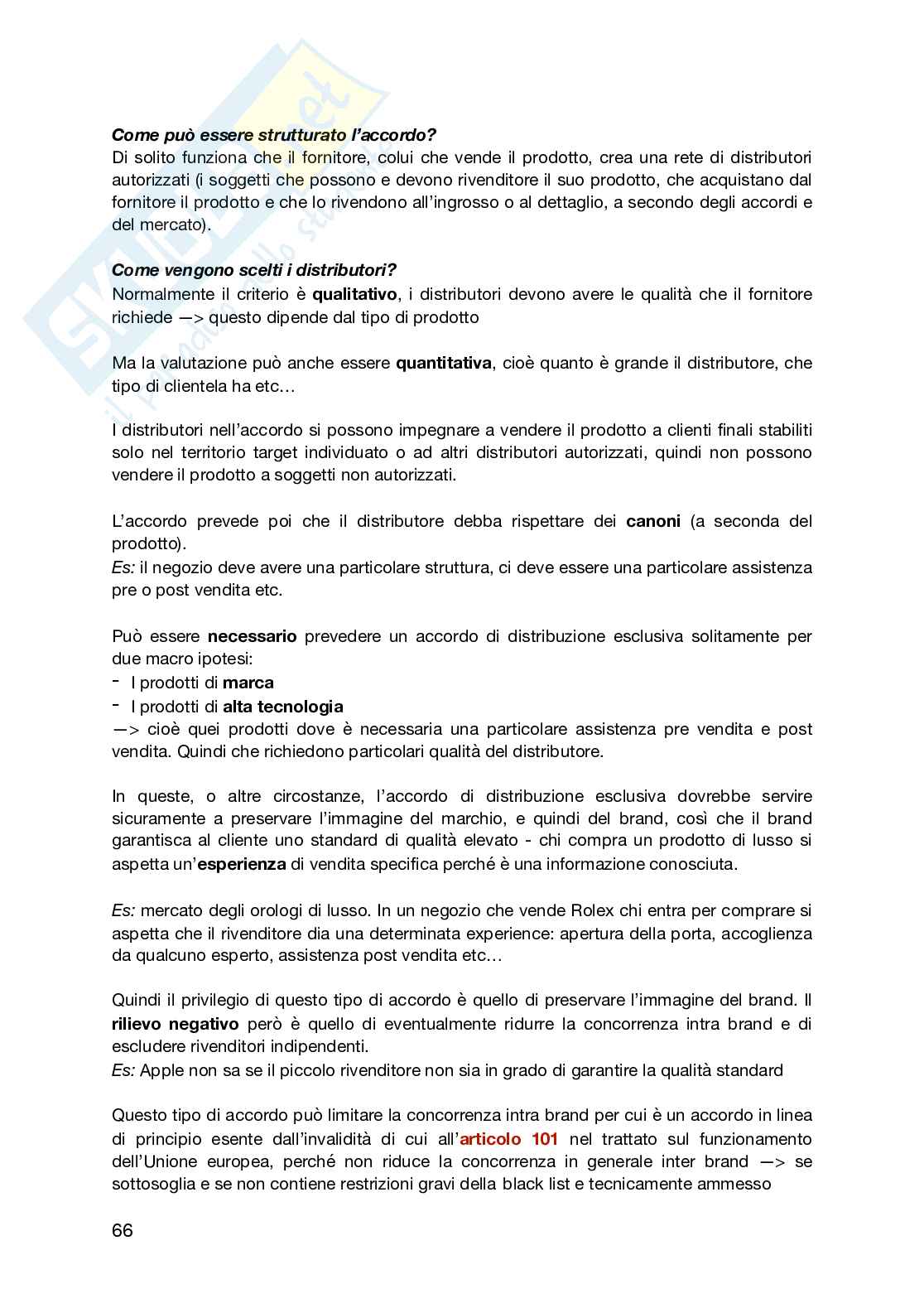 Appunti lezioni Marketing e diritto (parte due) Pag. 66