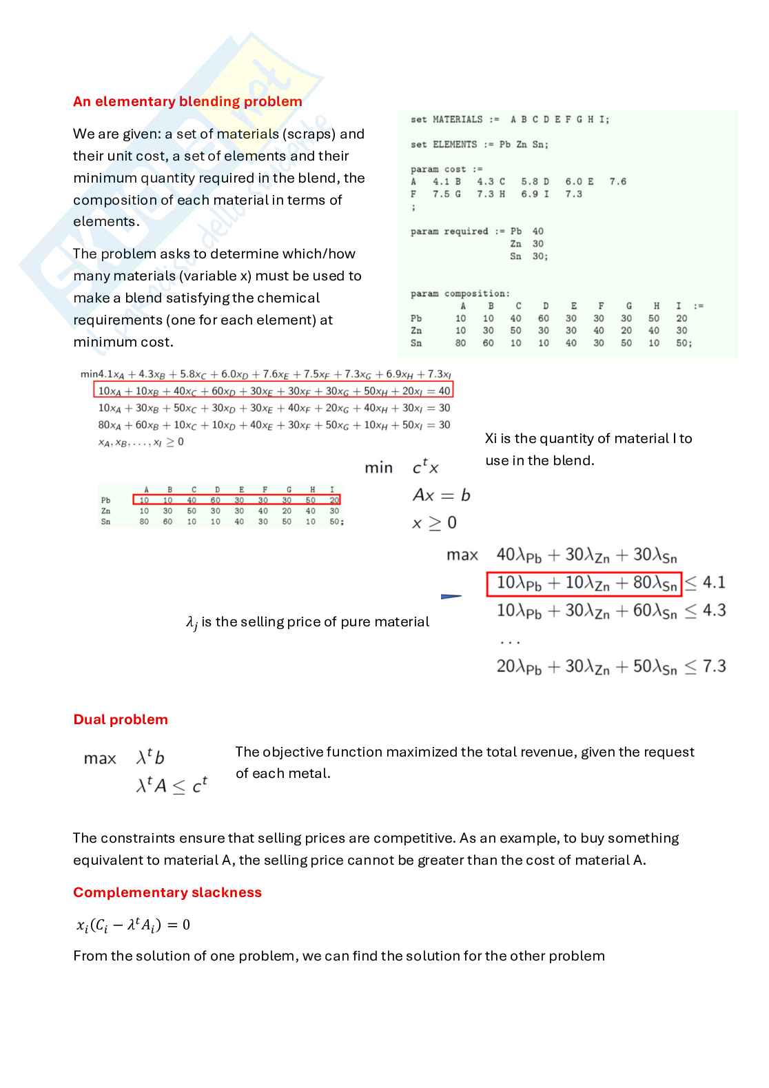 Appunti Optimization and data science for management (primo parziale, parte 1) Pag. 1